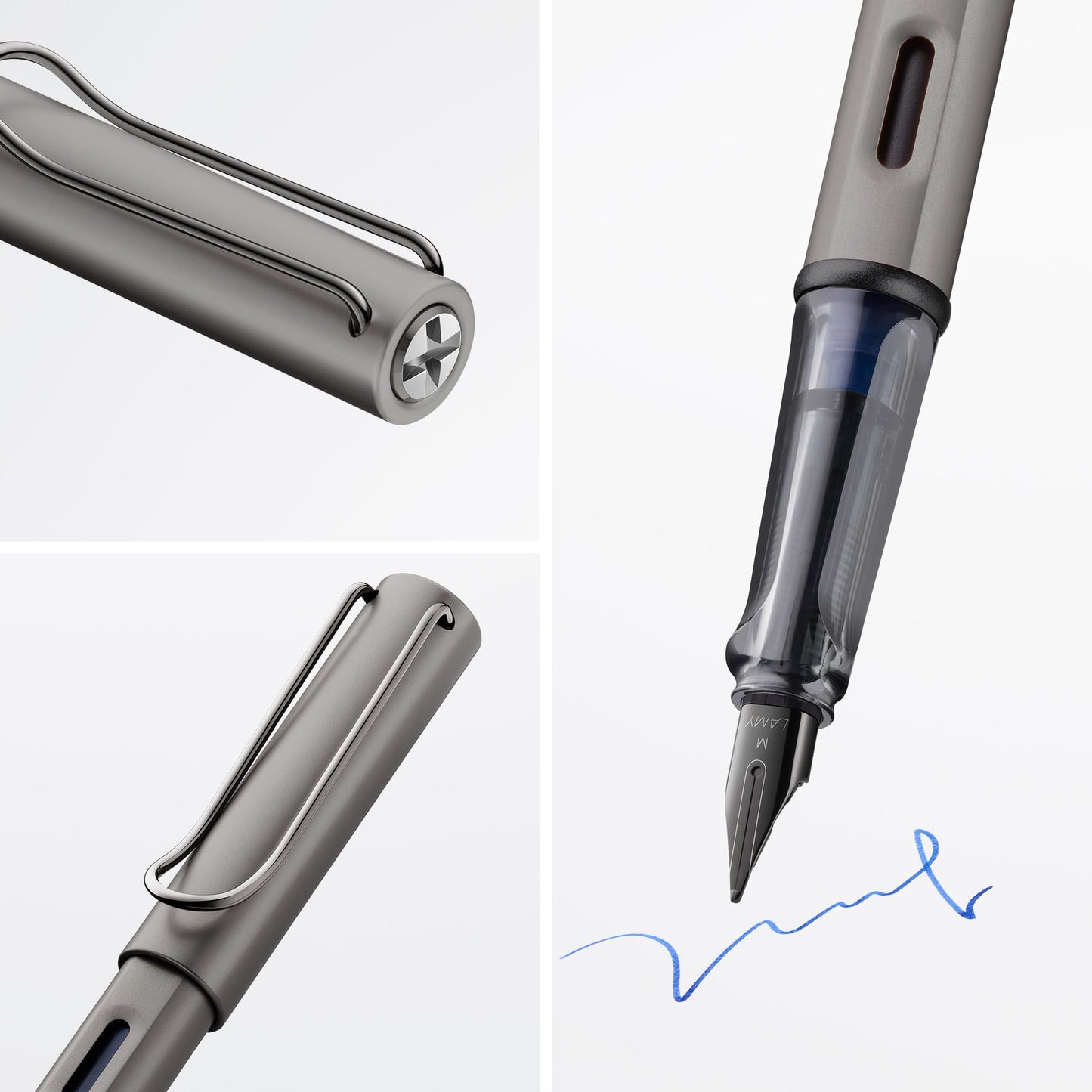 LAMY Lx fountain pen - PVD-coated nib & ergonomic grip - steel nib in size M - lightweight aluminum