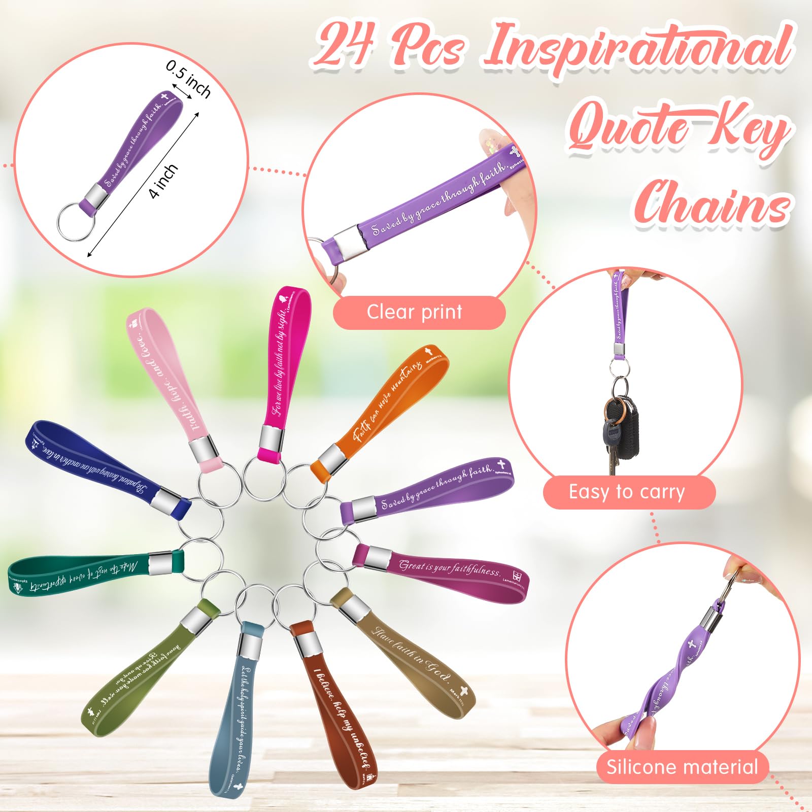 Estune 72 Pcs Bible Gifts Set Bulk,Christian Notebook Pen Keychain,Religion