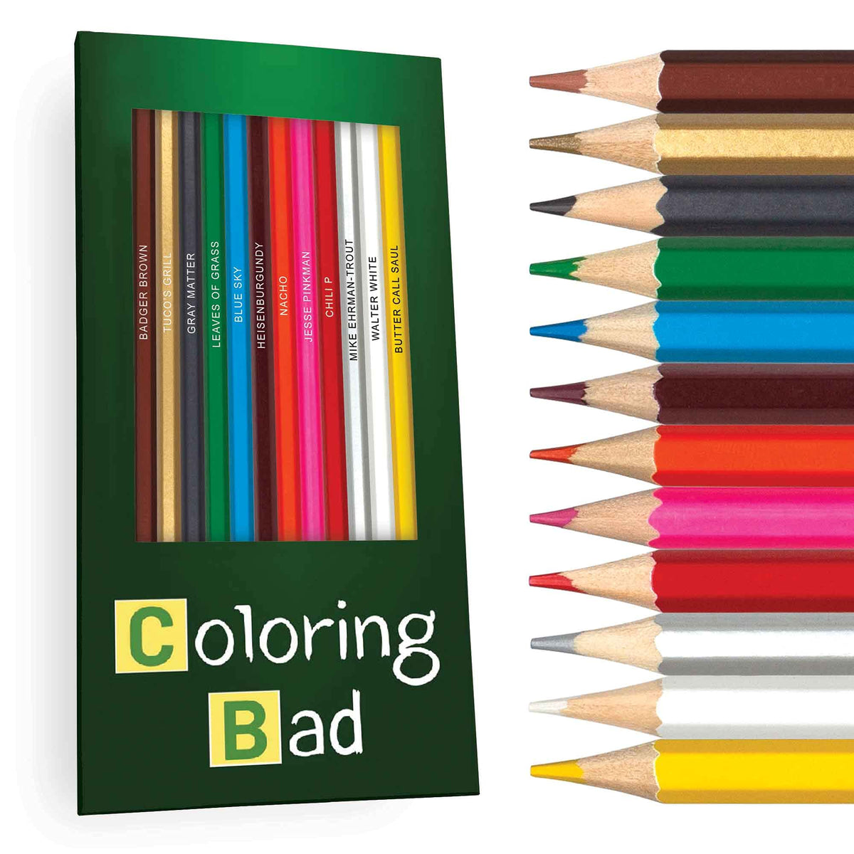 Pun Labs Breaking Bad Colors Colored Pencils - 12 Breaking Bad-Inspired Parody Pencil Set with