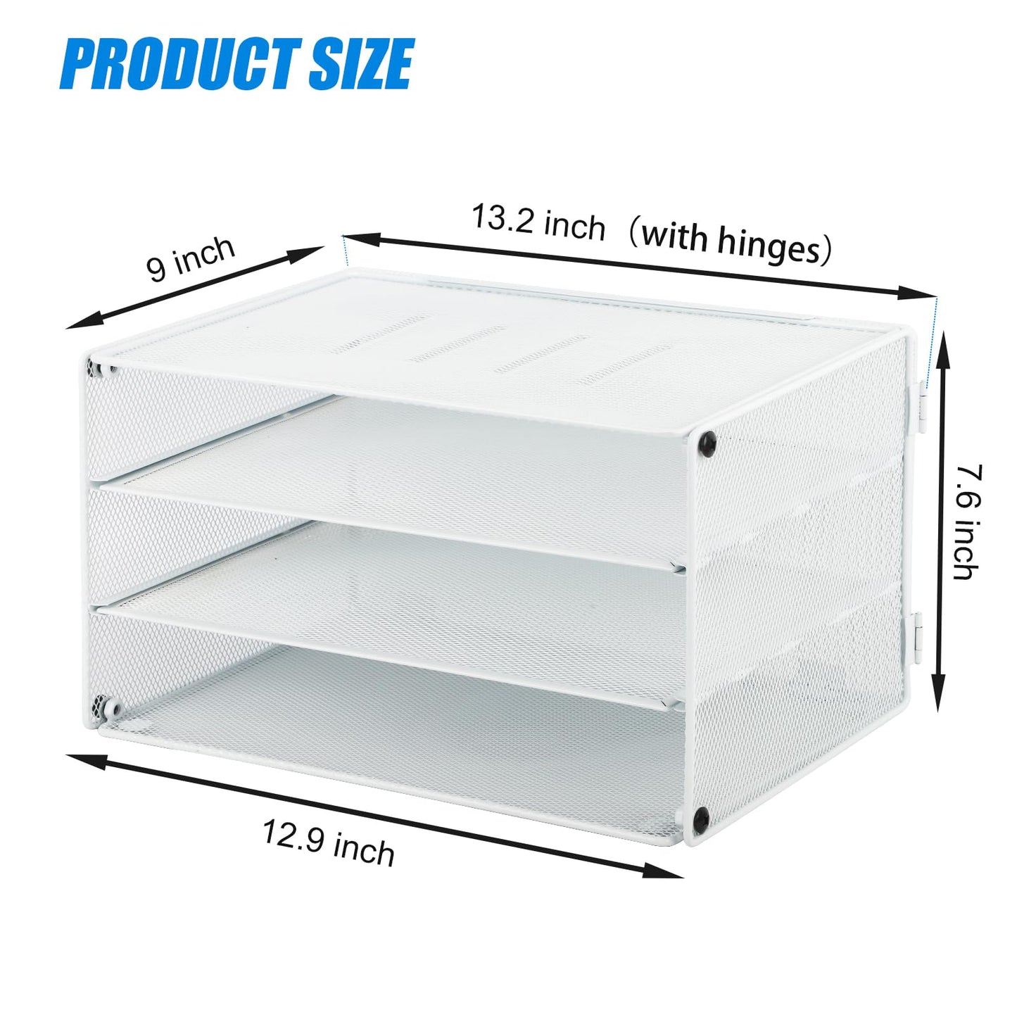 EASEPRES 3 Tier Mesh Desk Organizer Tray, Desktop Mail File Paper Letter Folder Holder Sorter