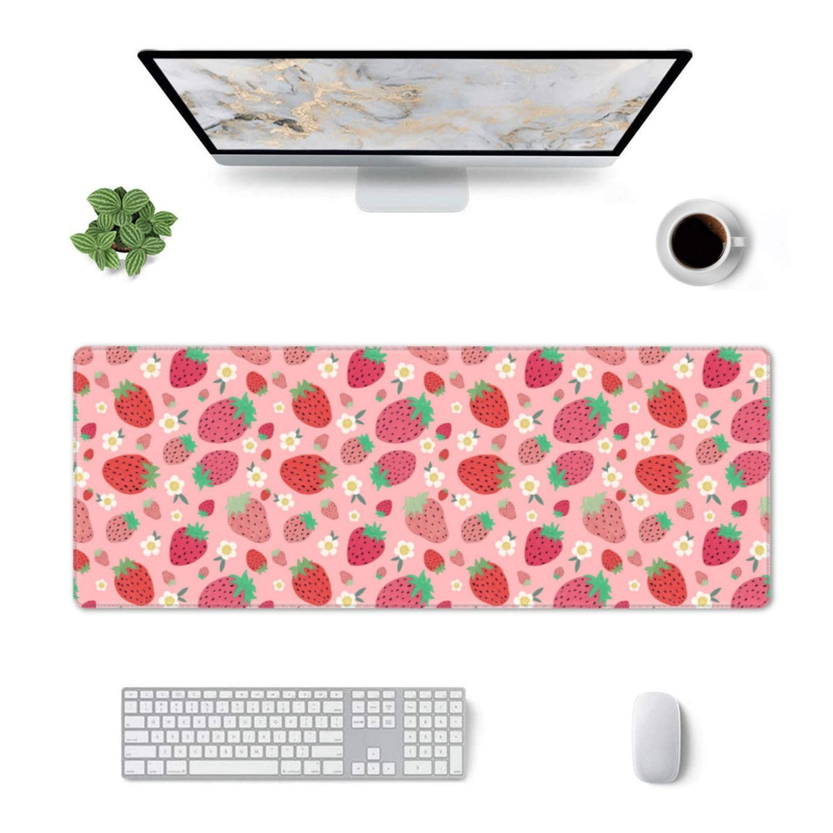 Strawberry Mouse Pad XL Large Mousepad Non Slip Rubber Base Desk Mat for Laptop Computer Gaming