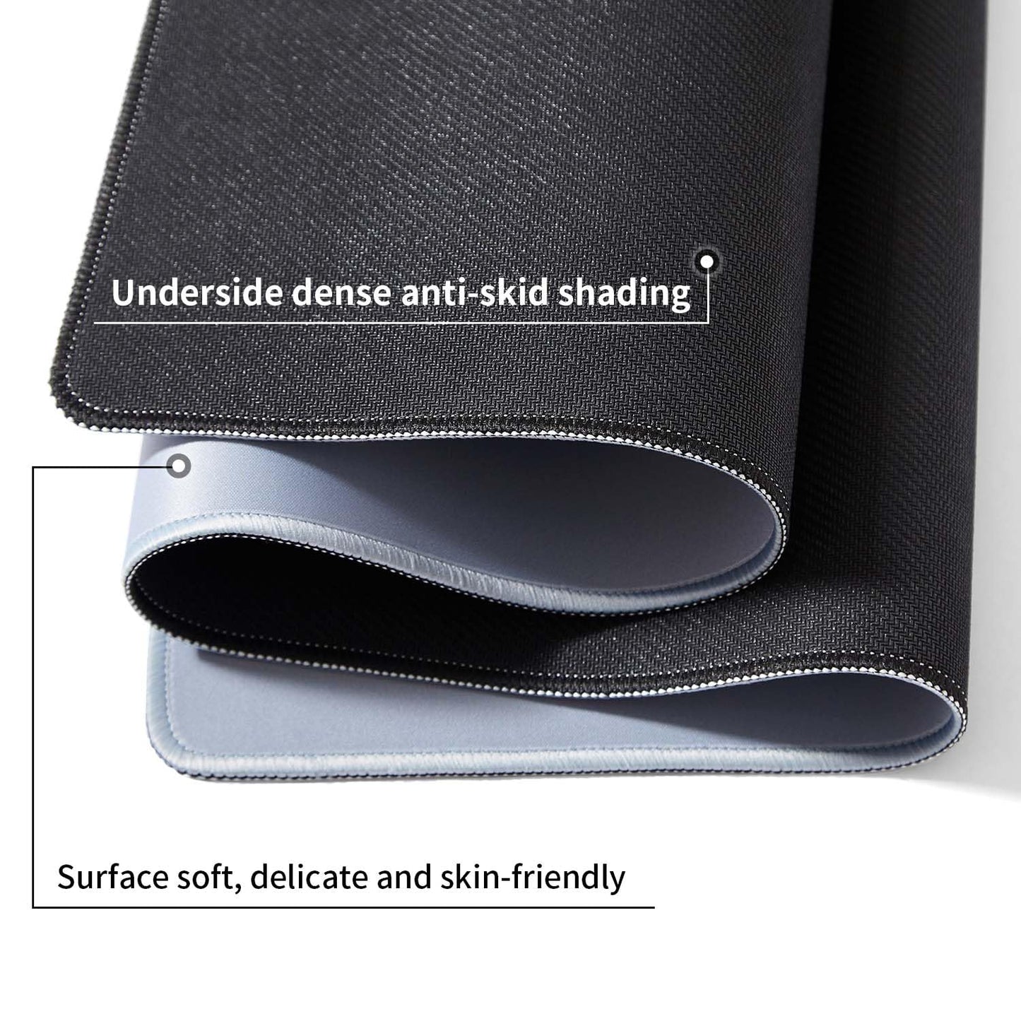DOBAOJIA Mouse Pad Gray, Mouse and Keyboard Combo Pad XXL 31.5” x 15.8”