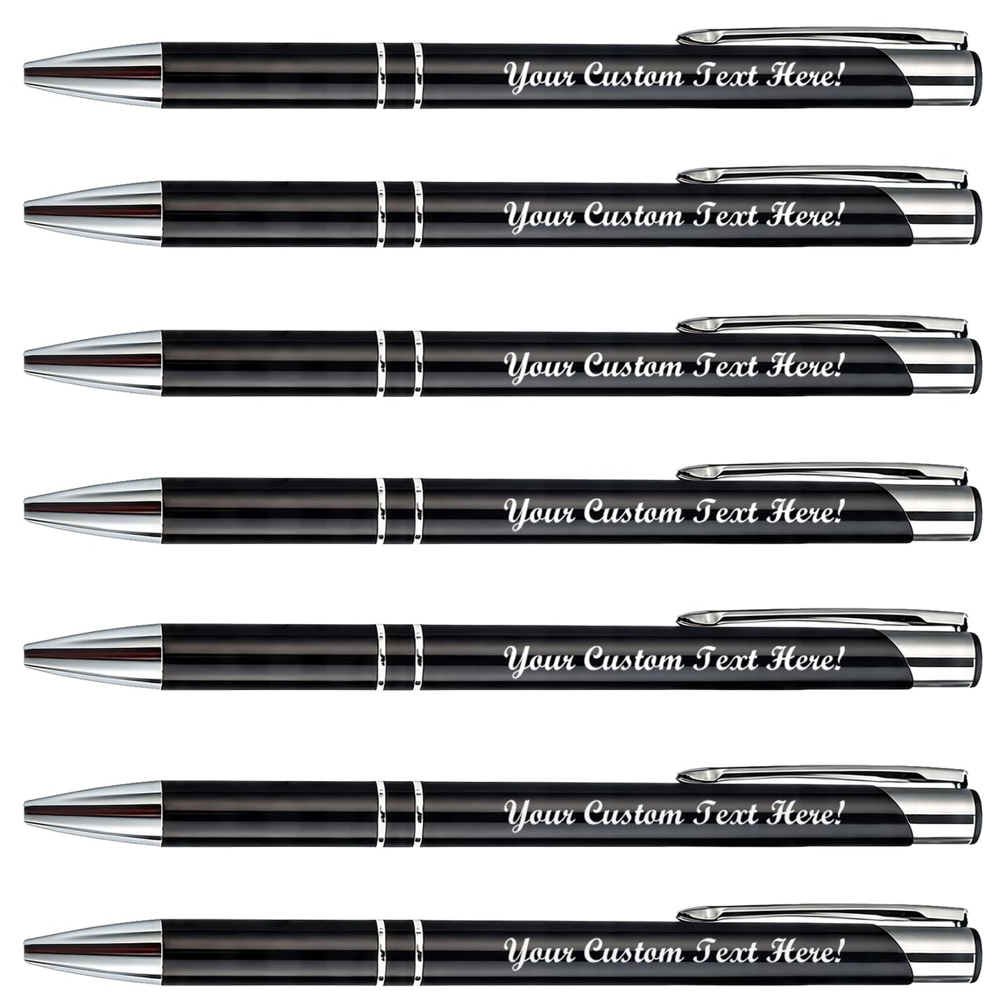 50 Pack Engraved Metal Ballpoint Pen, Custom Logo, Retractable Pen