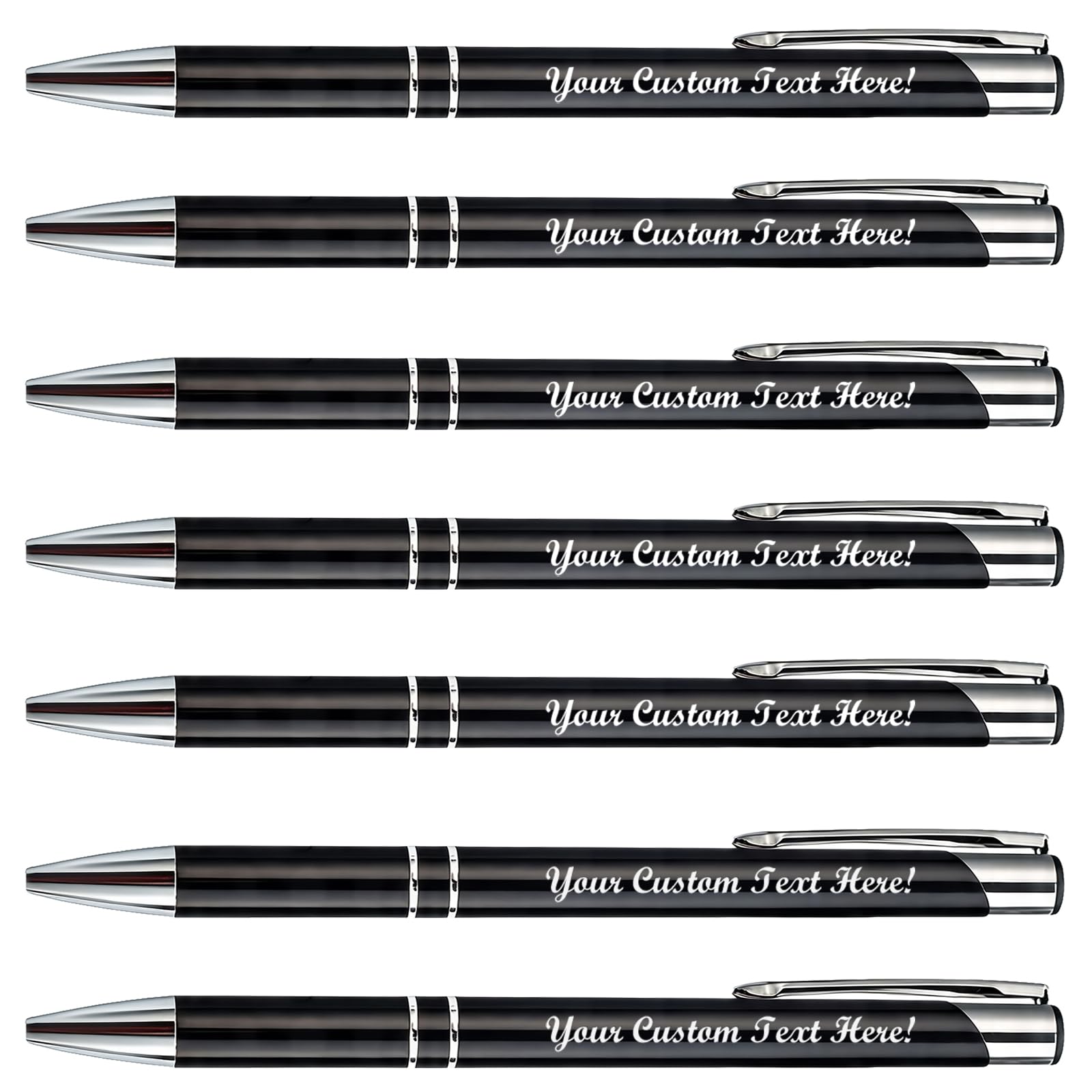 50 Pack Engraved Metal Ballpoint Pen, Custom Logo, Retractable Pen