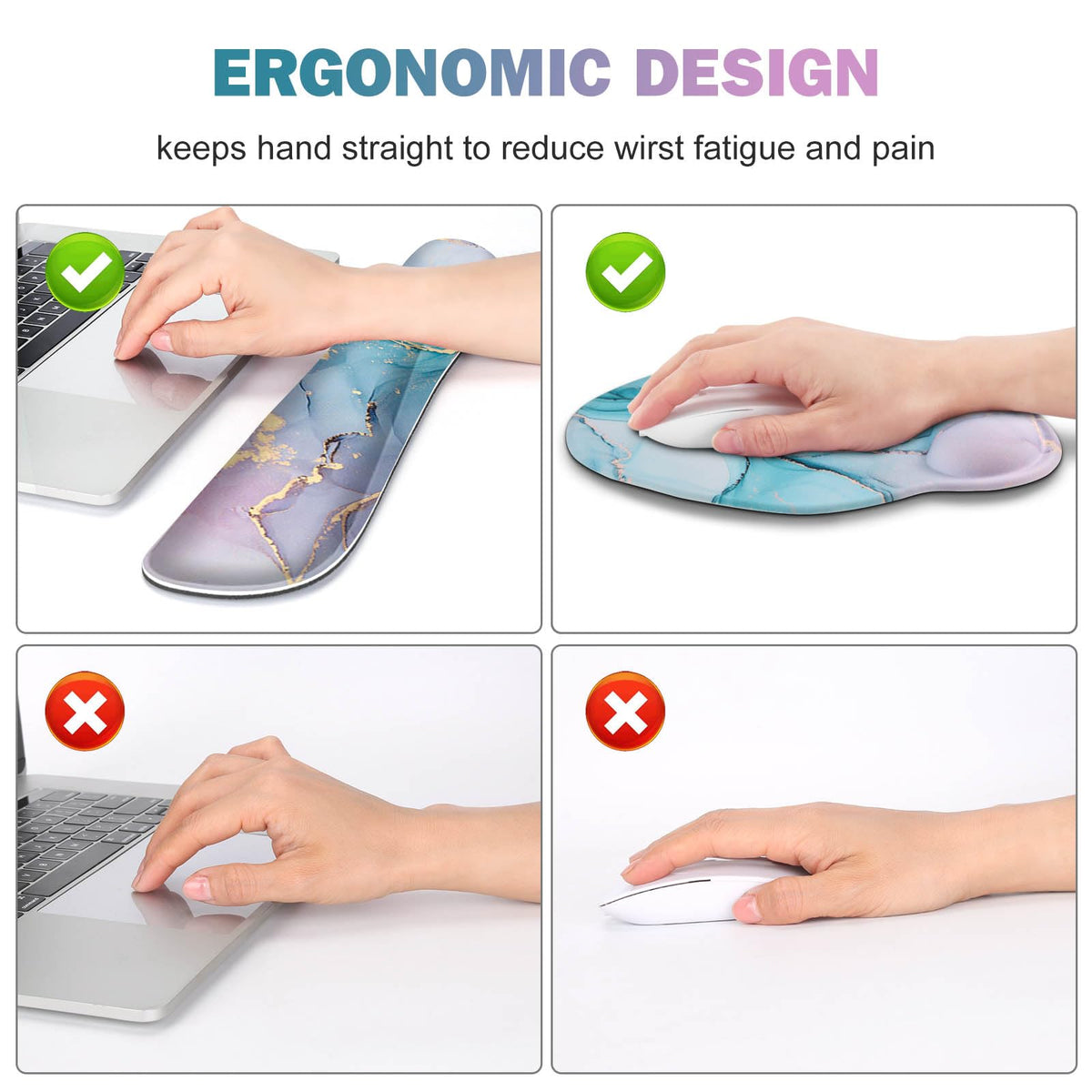 ToLuLu Desk Mat, XXL Large Mouse Pad Wrist Support Set，4 in1 Gaming Mousepad Desk Pad+ Ergonomic