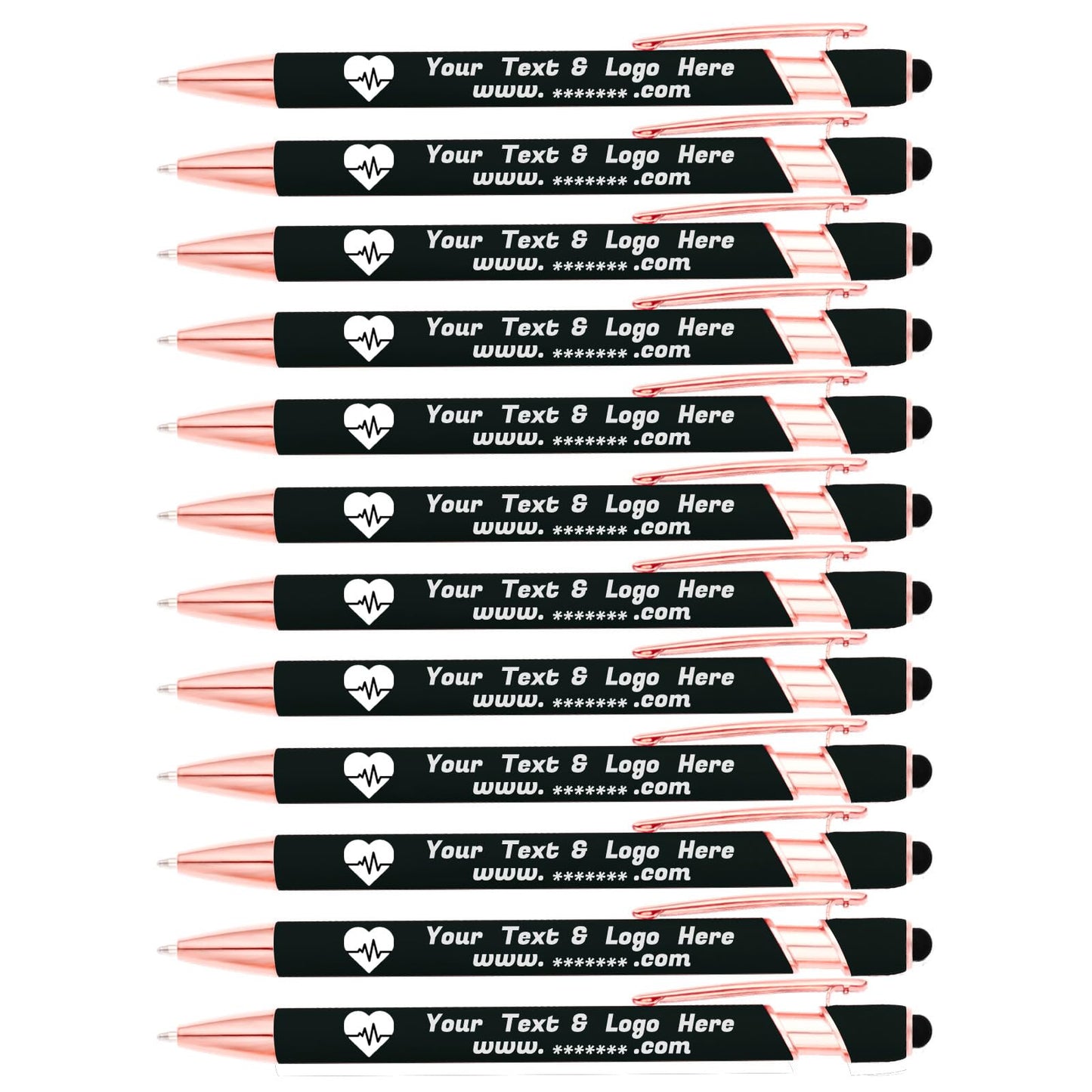LMJUEJIN Personalized Pens with Name or Logo - Black Ink - 12 pcs Metal Custom Ballpoint Pen with