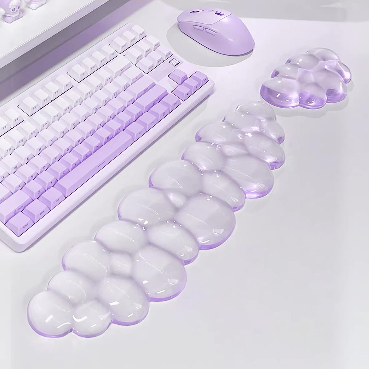 Aszqvd Mouse Pad with Wrist Rest, Soft Cloud Gel Keyboard Mouse Pad Set with Hand Wrist Support