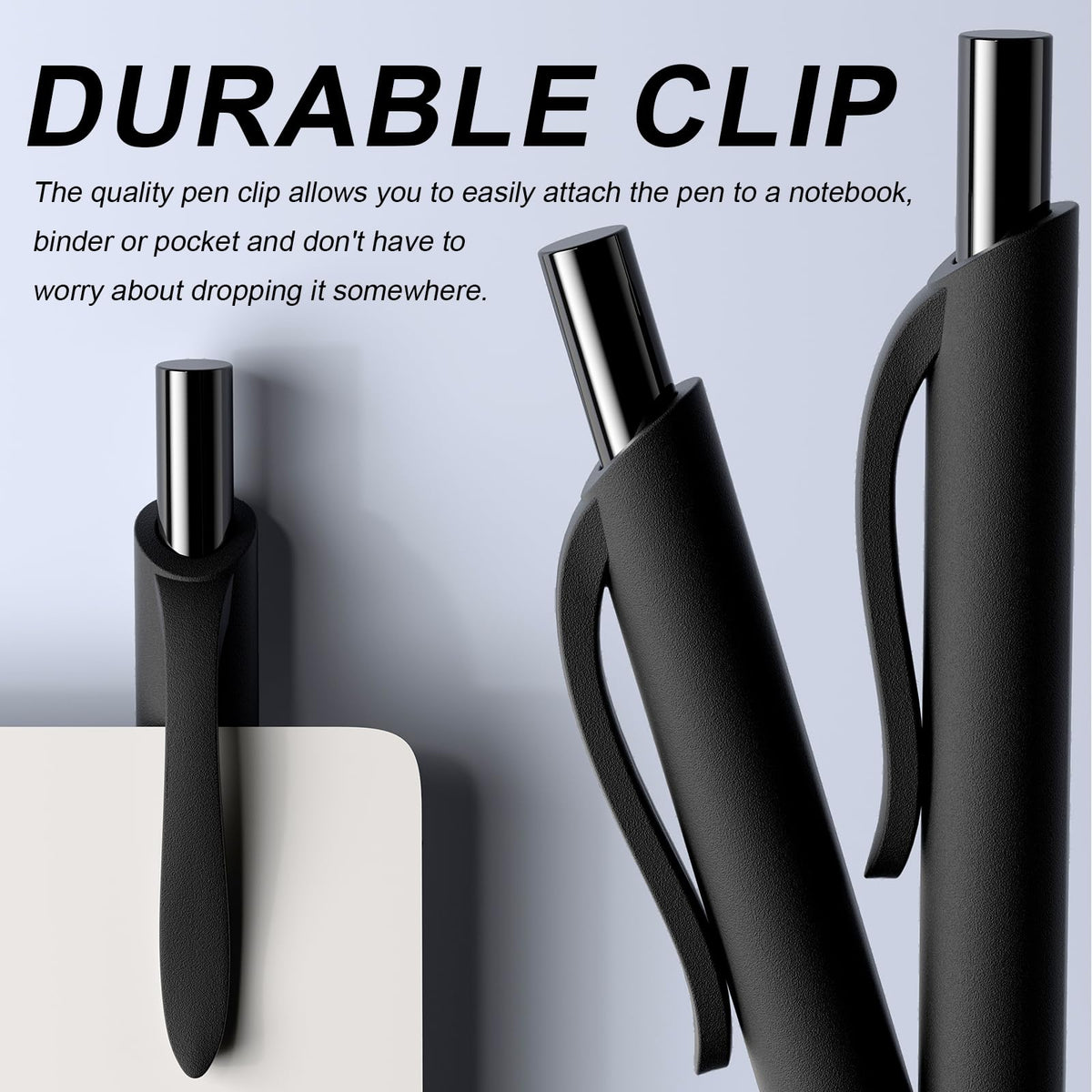 InkSlick Black Pens Bulk 50 Pack 1.0mm Ballpoint Pen for Smooth Writing