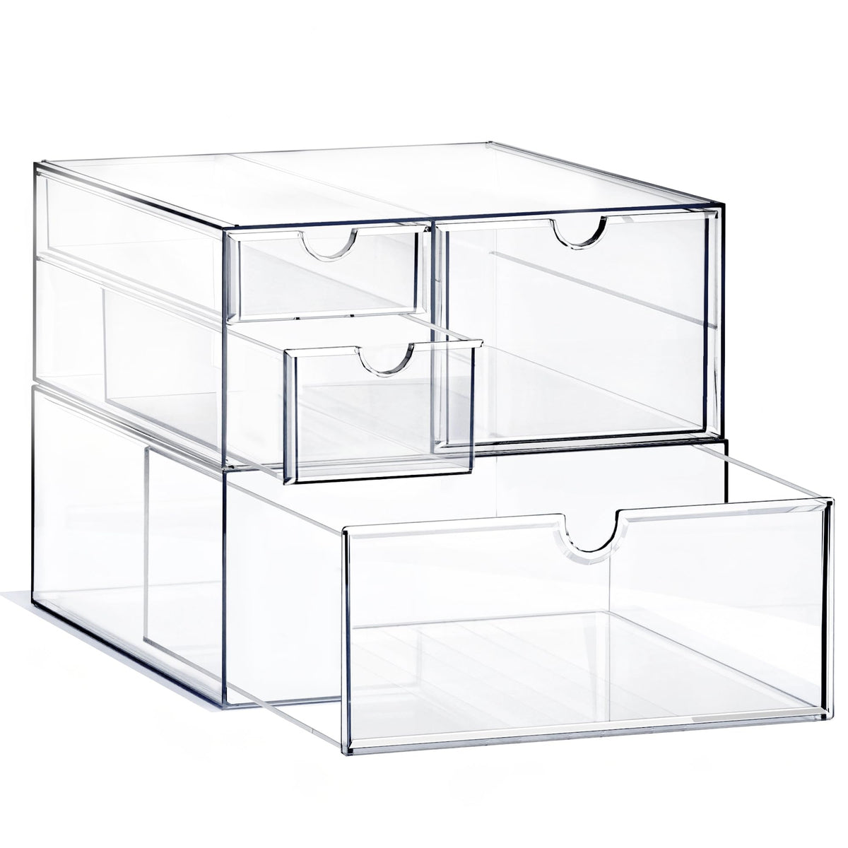 Prsildan Acrylic Drawer Makeup Organizer with 4 Drawers