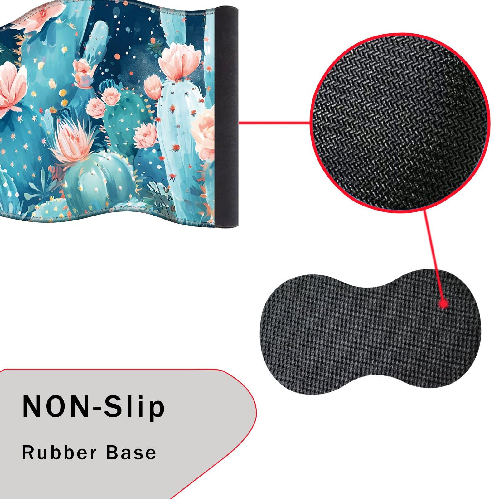 CICPLKSE Mouse Pad with Wrist Support + Desk Mat + Coaster 3 in 1 Set, XXL Large Gaming Mousepad