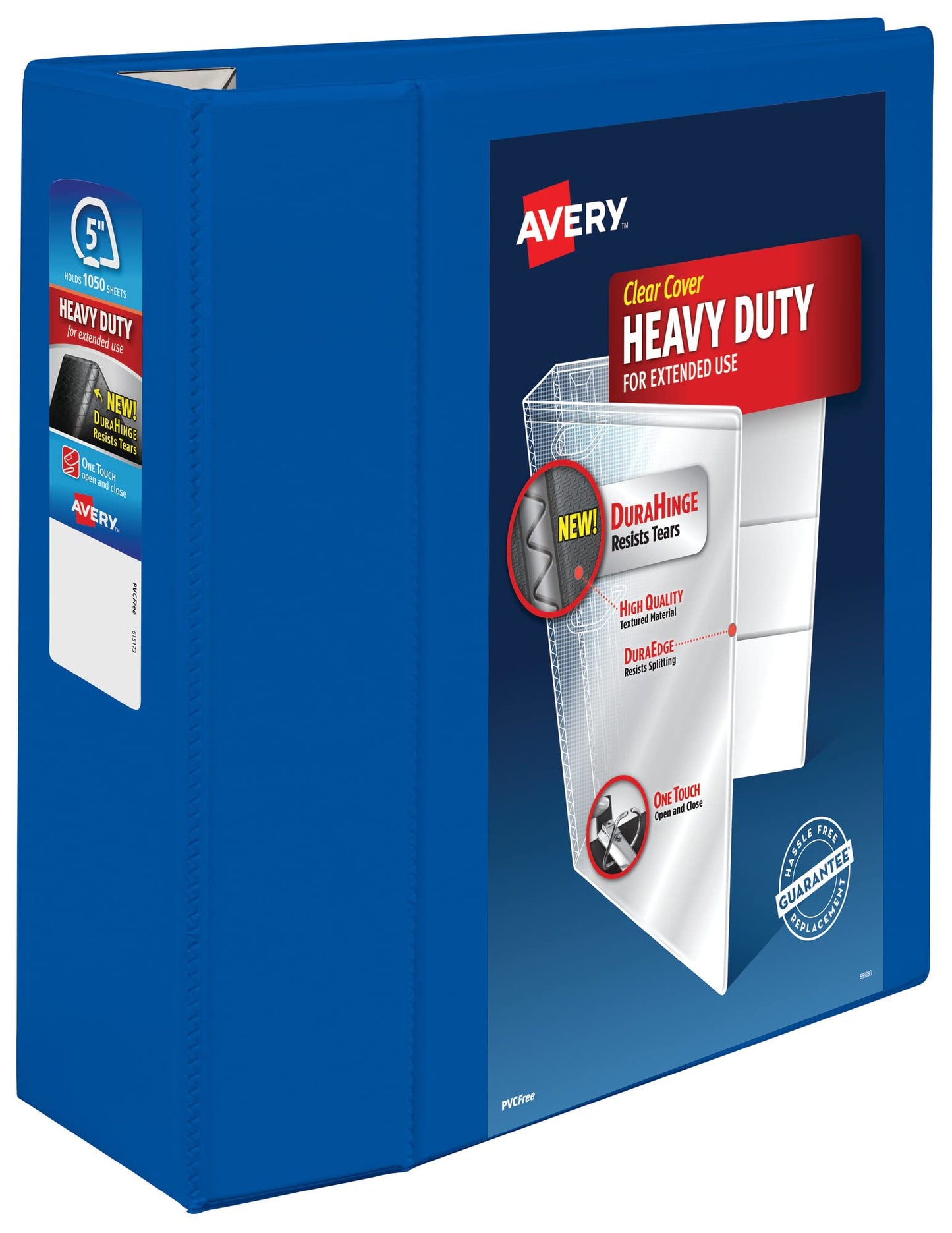Avery® Heavy-Duty View 3 Ring Binder, 5", 1 Pacific Blue Binder