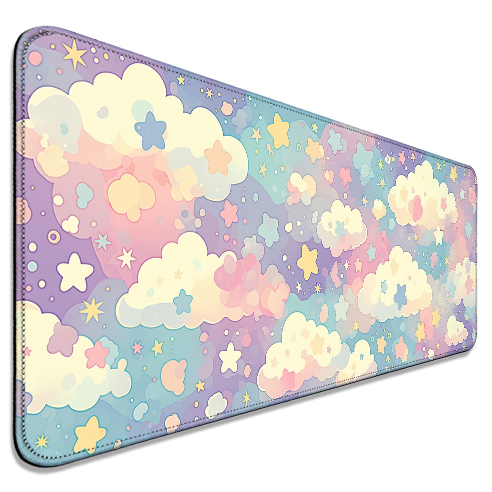 AYKDTFN Cloud and Star Large Mouse Pad & Desk Mat for Gaming, Office & Home
