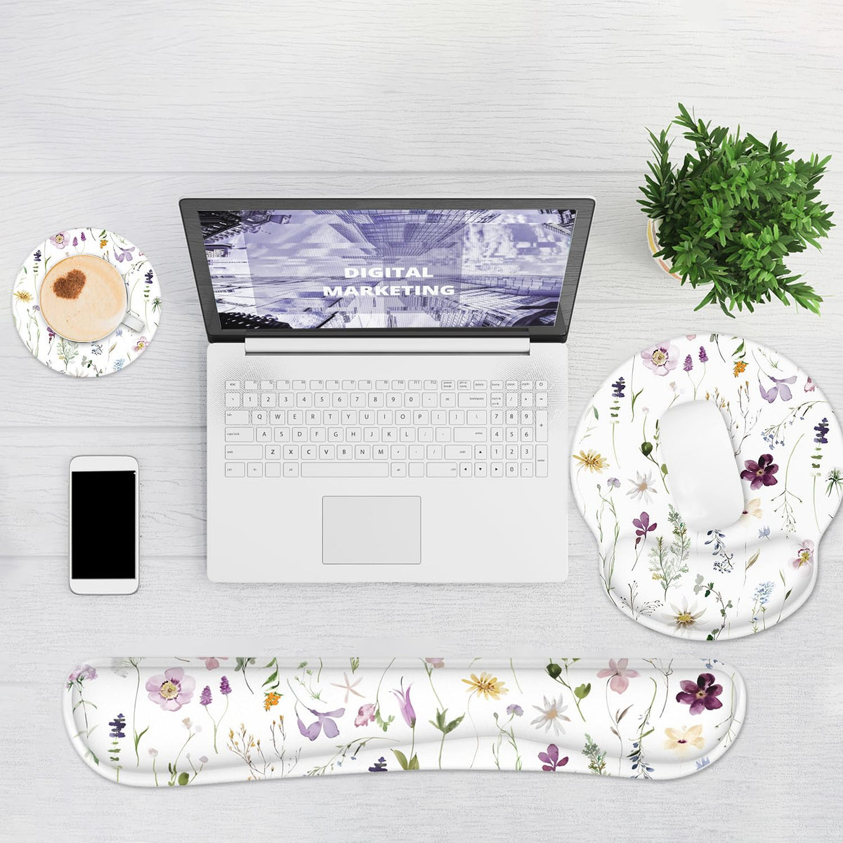 Ergonomic Mouse Pad with Wrist Rest and Keyboard Wrist Rest, Mousepad