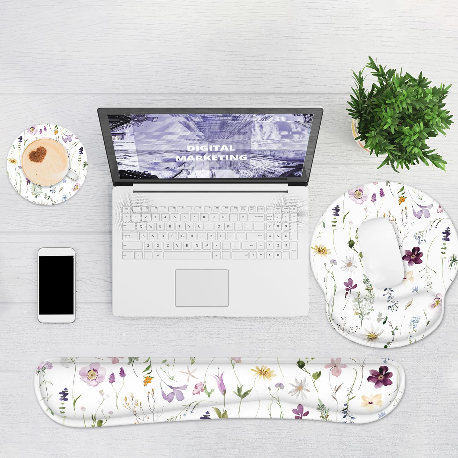 Ergonomic Mouse Pad with Wrist Rest and Keyboard Wrist Rest, Mousepad