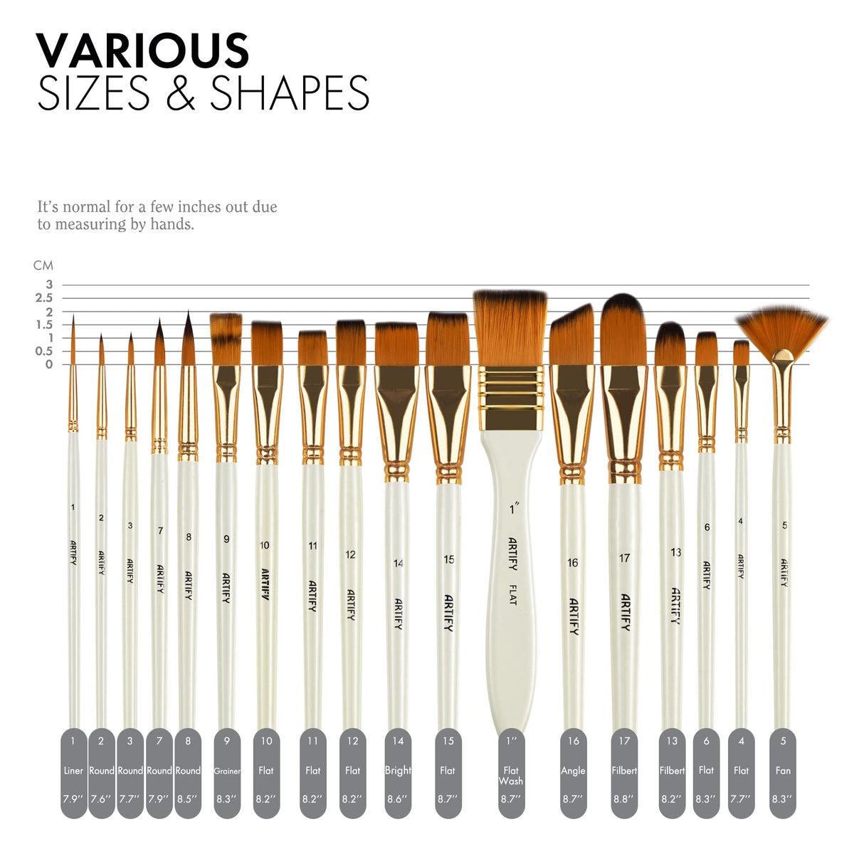 21 Piece Paint Brush Set, ARTIFY 18 Acrylic Paint Brushes, Palette Knife, and 2 Sponges