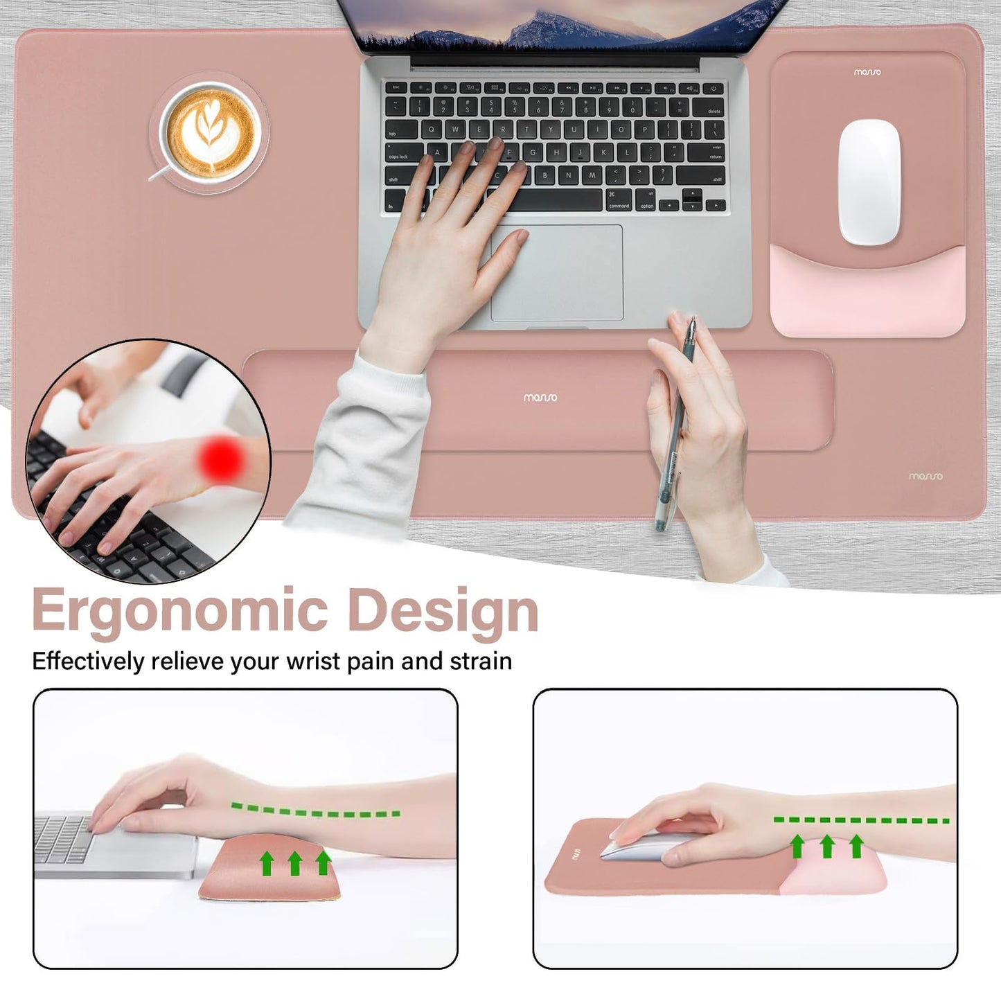 MOSISO Keyboard Mouse Pad Set, Large Gaming Mouse Pad&Keyboard Wrist Rest
