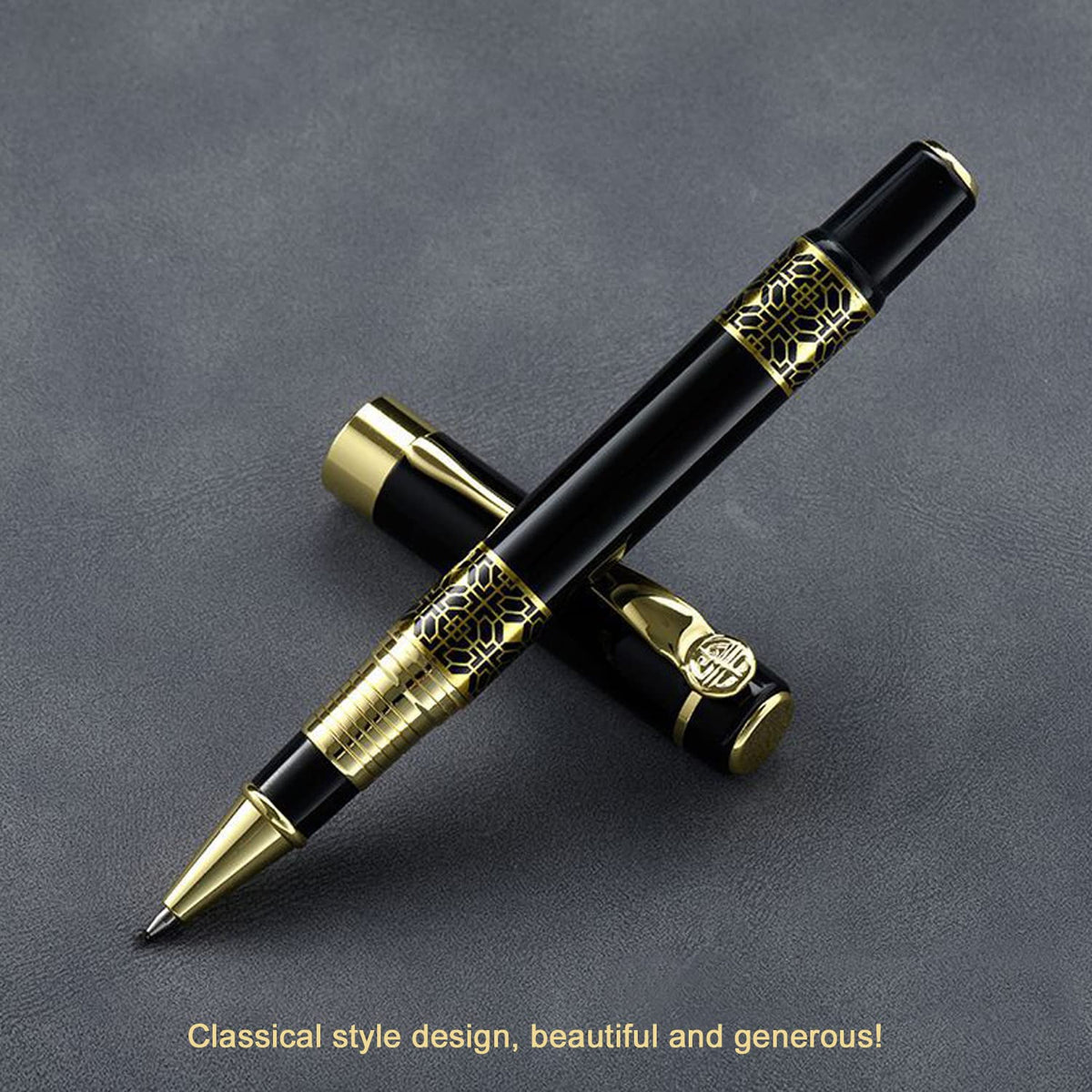 YIVONKA Ballpoint Pen Black Refill,Classical retro style Luxury Pen,Best Ball Pen Gift Set for Men