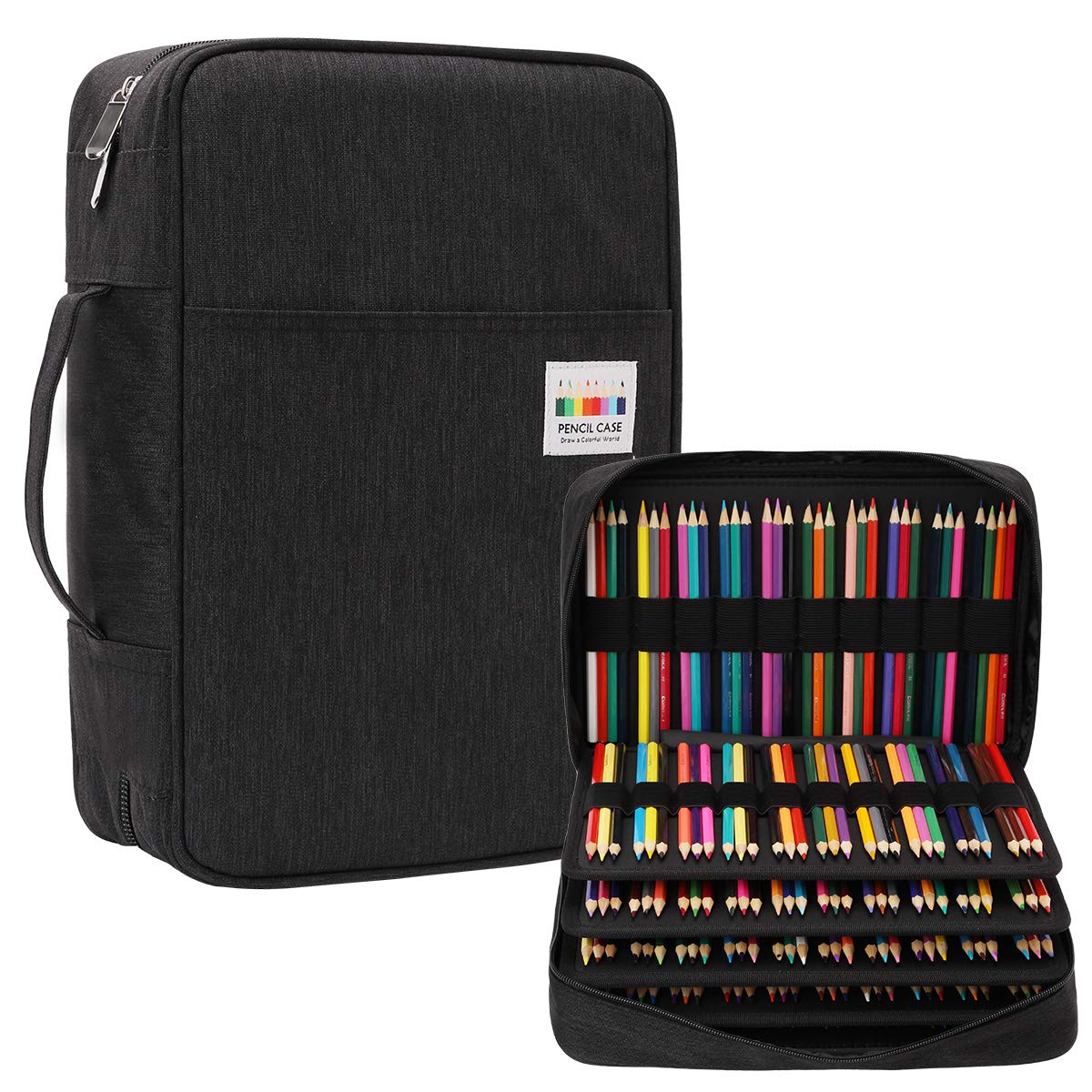JAKAGO 304 Slots Colored Pencil Case Large Capacity Storage Bag for Artist Painter Multi-Functional