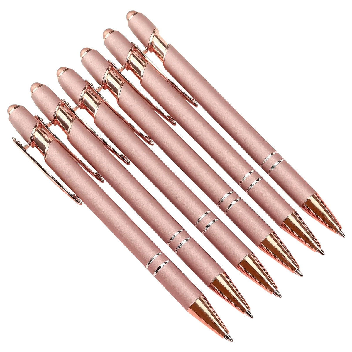 Schivity - Personalized Pens with Stylus - Custom Metallic Printed Name Pens with Black Ink