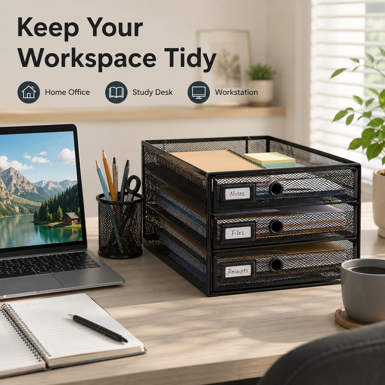 EXERZ Paper Sorter 3 Tier Drawers A4 / Multifunctional Desk Organiser/Letter Tray - Documents