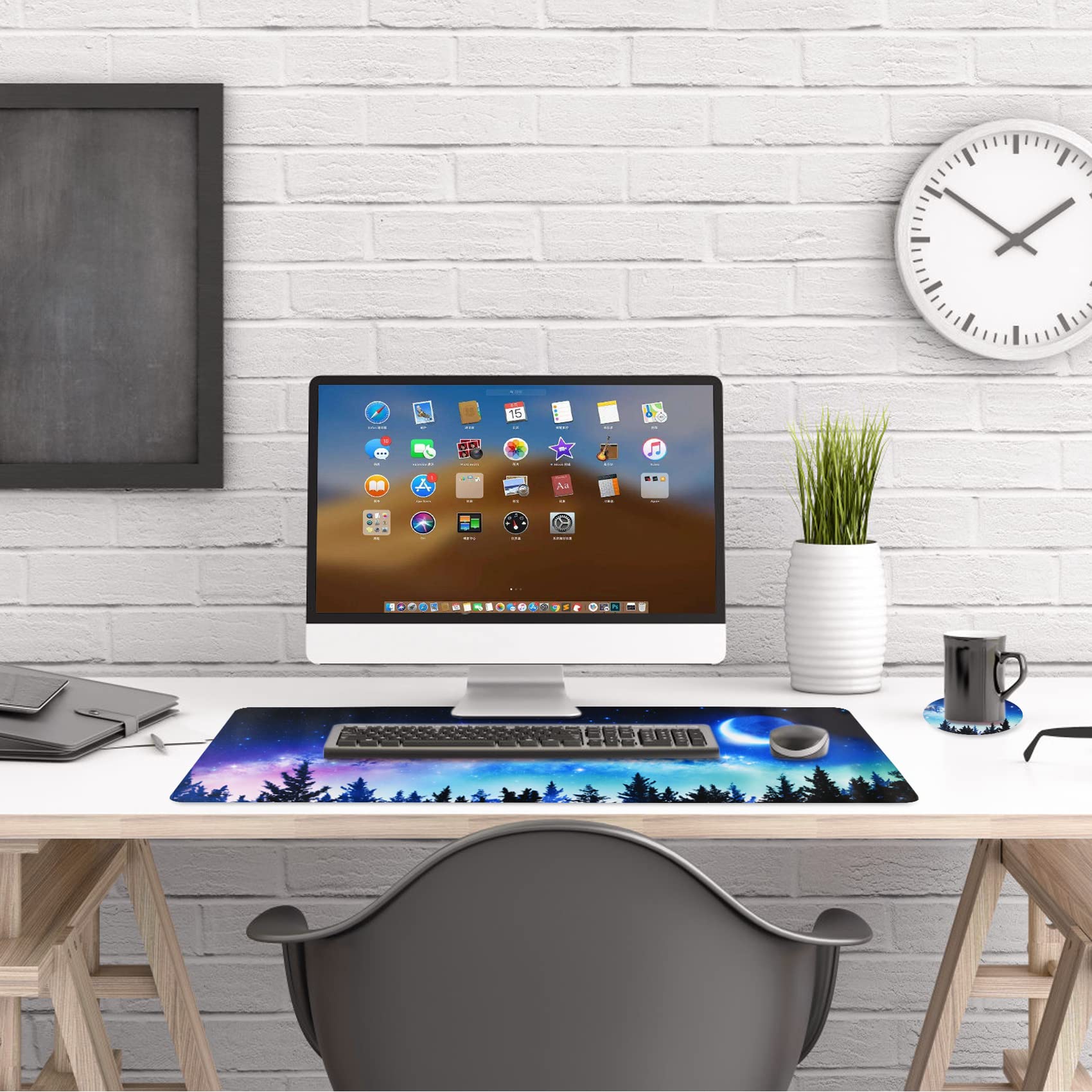 AIMSA Extended Gaming Mouse Pad, XL Large Keyboard Mouse Mat Desk Pad with Stitched Edges, Durable