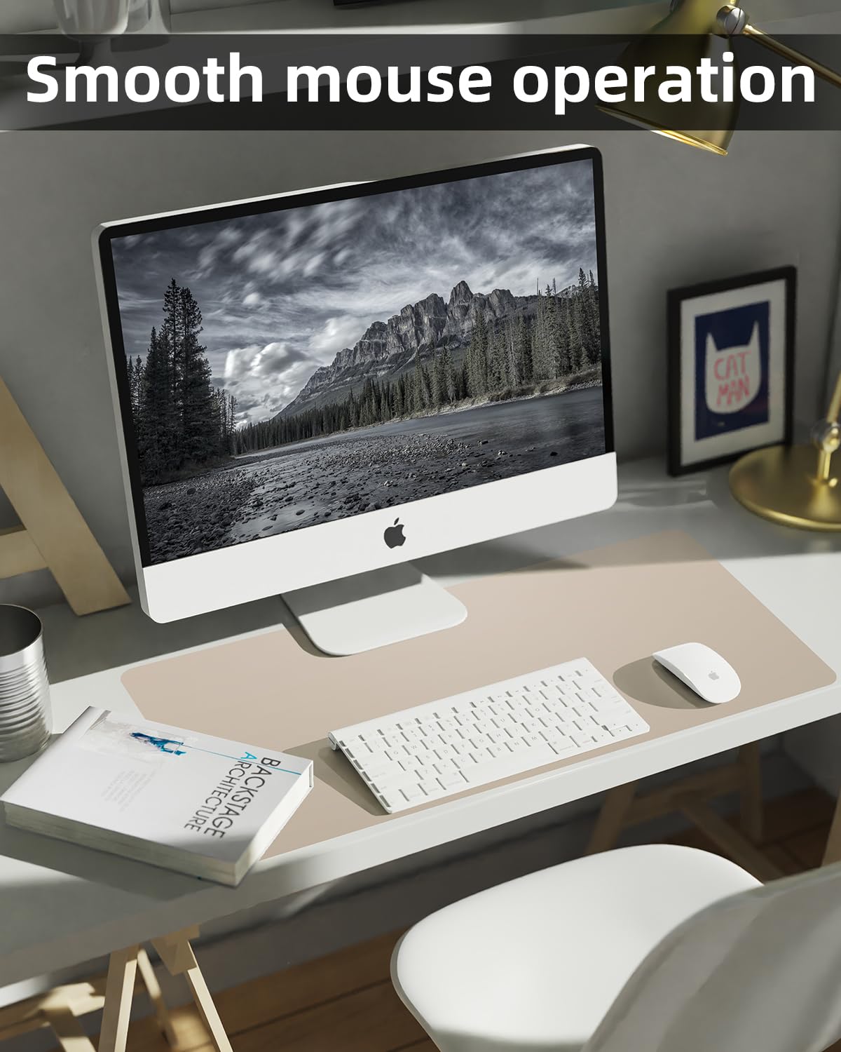 Leather Desk Pad Protector, Large Desk Mat, Mouse Pad, Non-Slip PU Leather Desk Blotter,Desk Cover