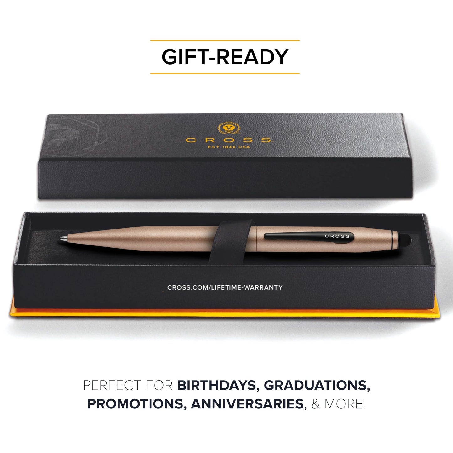 Cross Tech2 Satin Metallic Macchiato Ballpoint Pen, Medium Point, Black Ink