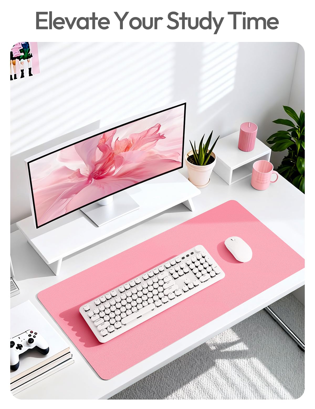 YSAGi Leather Desk Protector, Office Mat, Large Mouse Mat, Non-Slip PU Leather Blotter, Laptop Desk