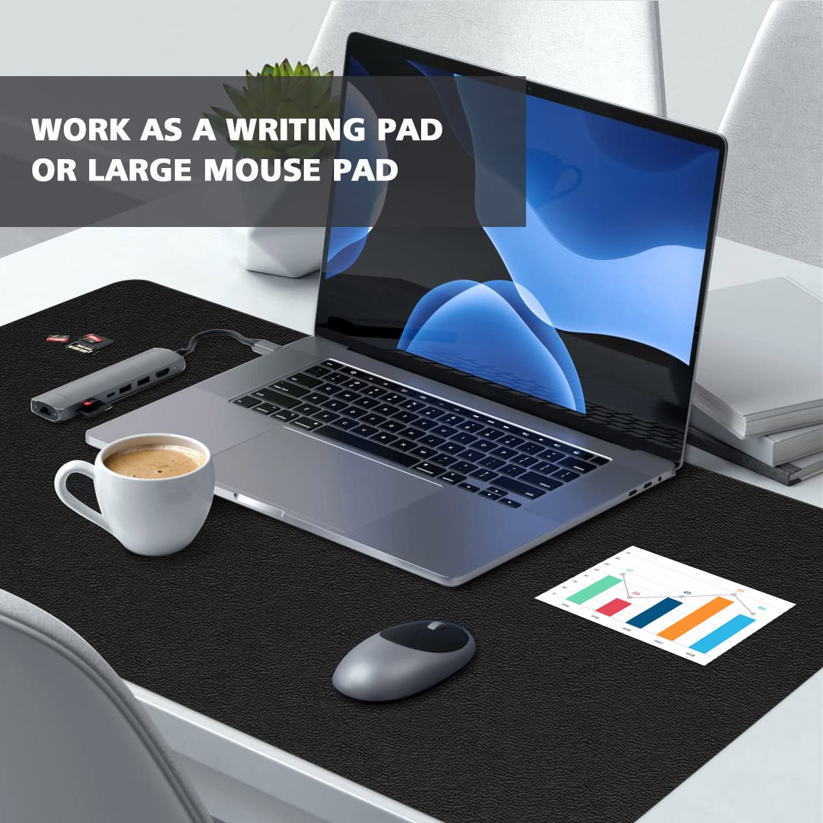 ProValley Non-Slip Desk Pad Waterproof PVC Leather Desk Table Protector on Top of Desks Large Mouse