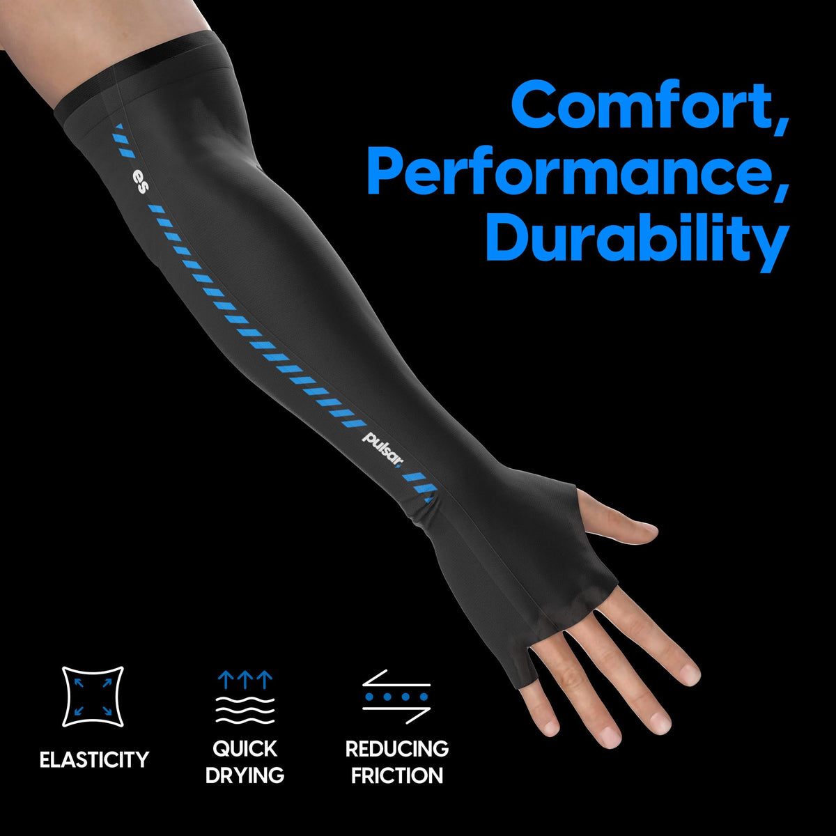 Pulsar Gaming Gears Finger Long Gaming Arm Sleeve, X-Large, Black