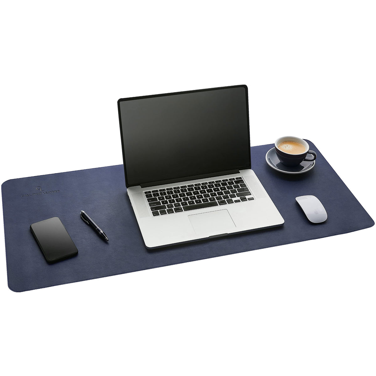 Gallaway Leather Desk Mat,Desk Writing Pad - Office Desk Pad, Large 36" x 17" Navy Blue, Desk Mats