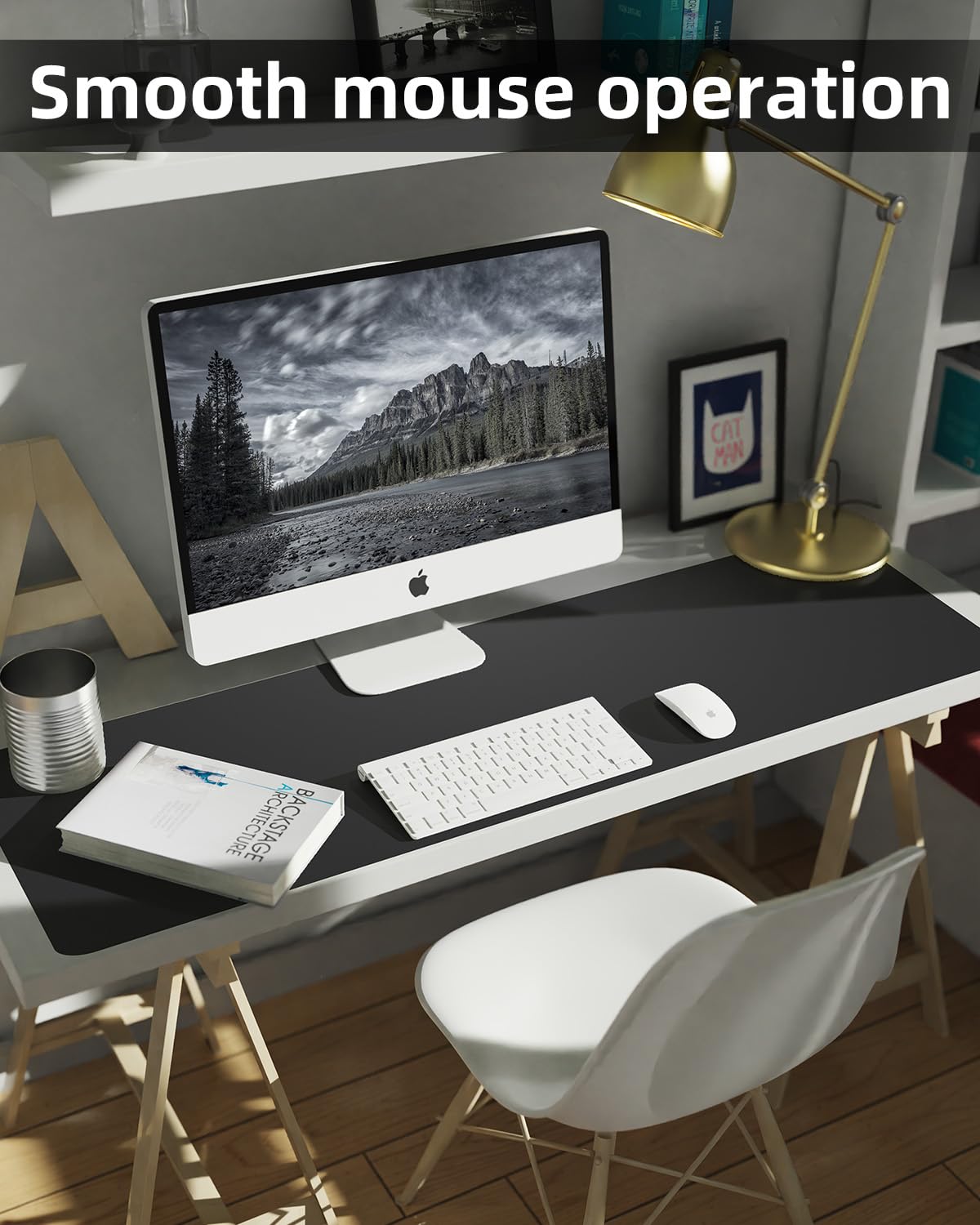 Leather Desk Pad Protector,Large Desk Mat, Mouse Pad, Non-Slip PU Leather Desk Blotter, Laptop