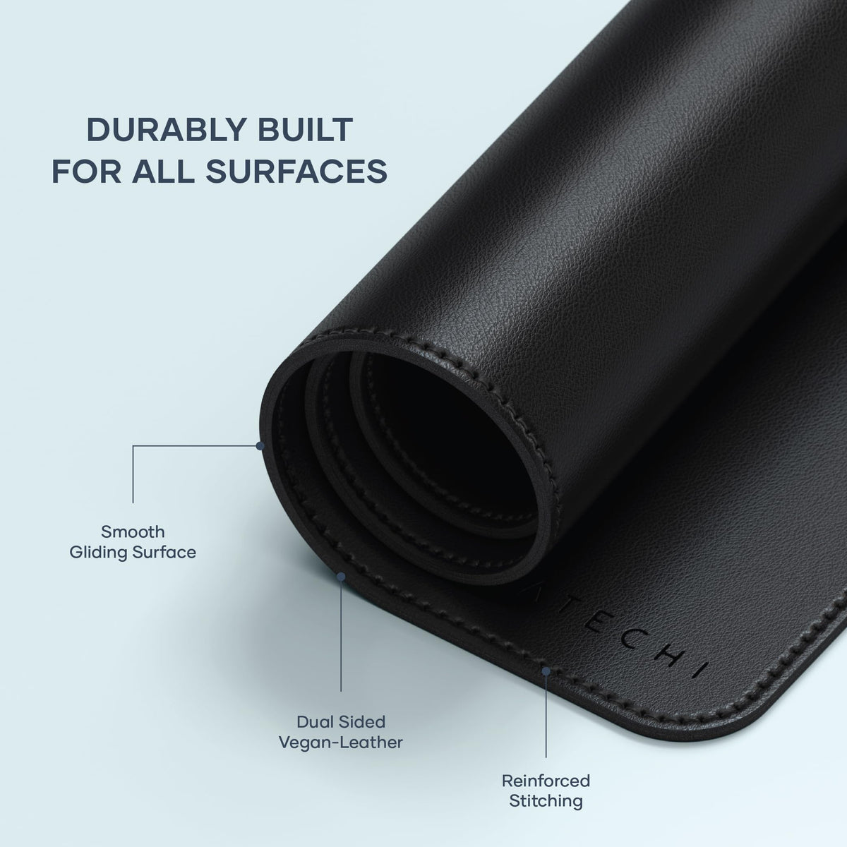 Satechi Vegan-Leather Desk Mat, Scratch and Water Resistant, Black