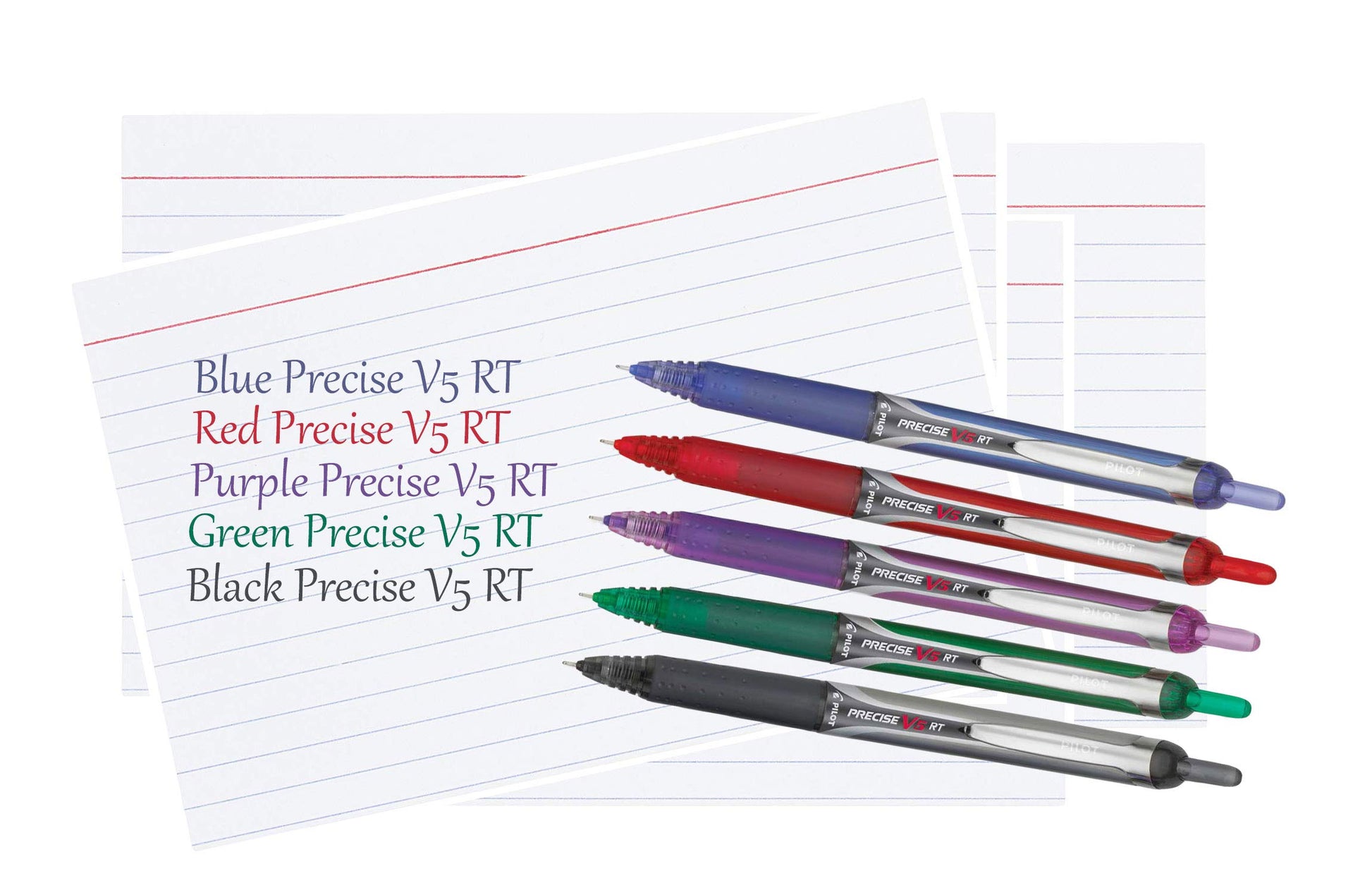 Precise V5 RT Retractable Rollerball Pens, 0.5mm Extra Fine, Green, 3-Pack