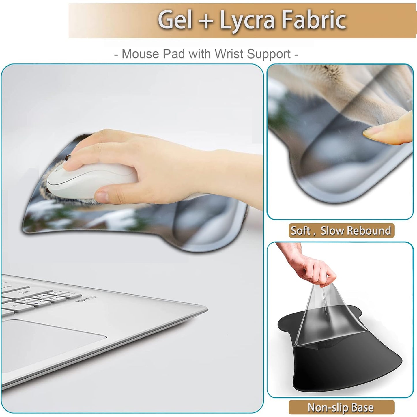 Keyboard Wrist Rest and Mouse Pad Wrist Support Set, Ergonomic Gel Mouse Pad Wrist Rest with