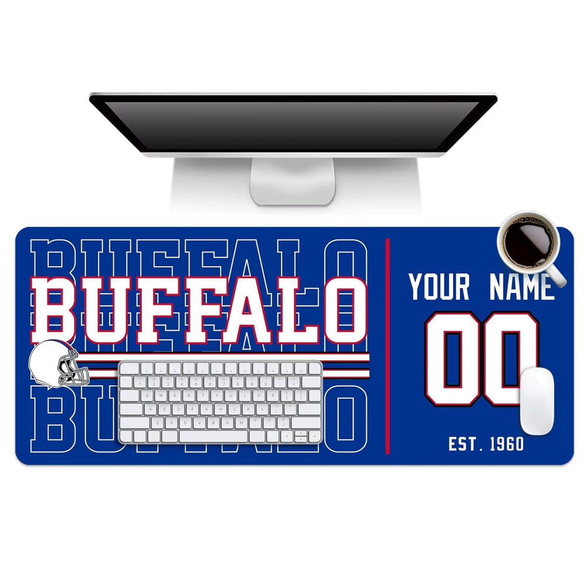 ANTKING Buffalo Mouse Pad Custom Name and Number Desk Pad for Men Women Youth Gifts