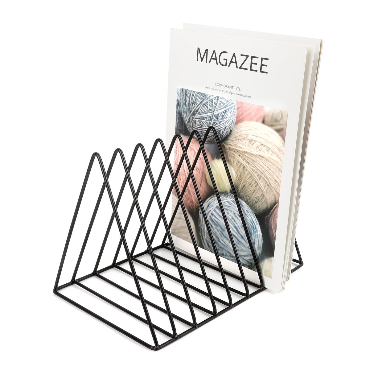 EASEPRES Vinyl Record Holder Storage, 9 Slot Metal Magazine Book Album Display Rack, Stylish