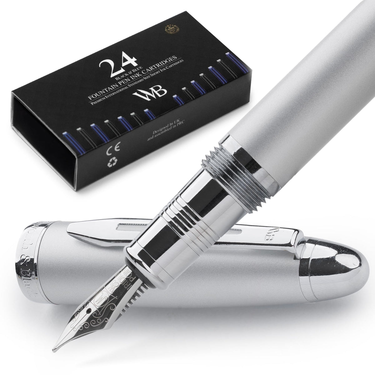 Wordsworth & Black Majesti Luxury Fountain Pen Set for Writing, Medium Nib
