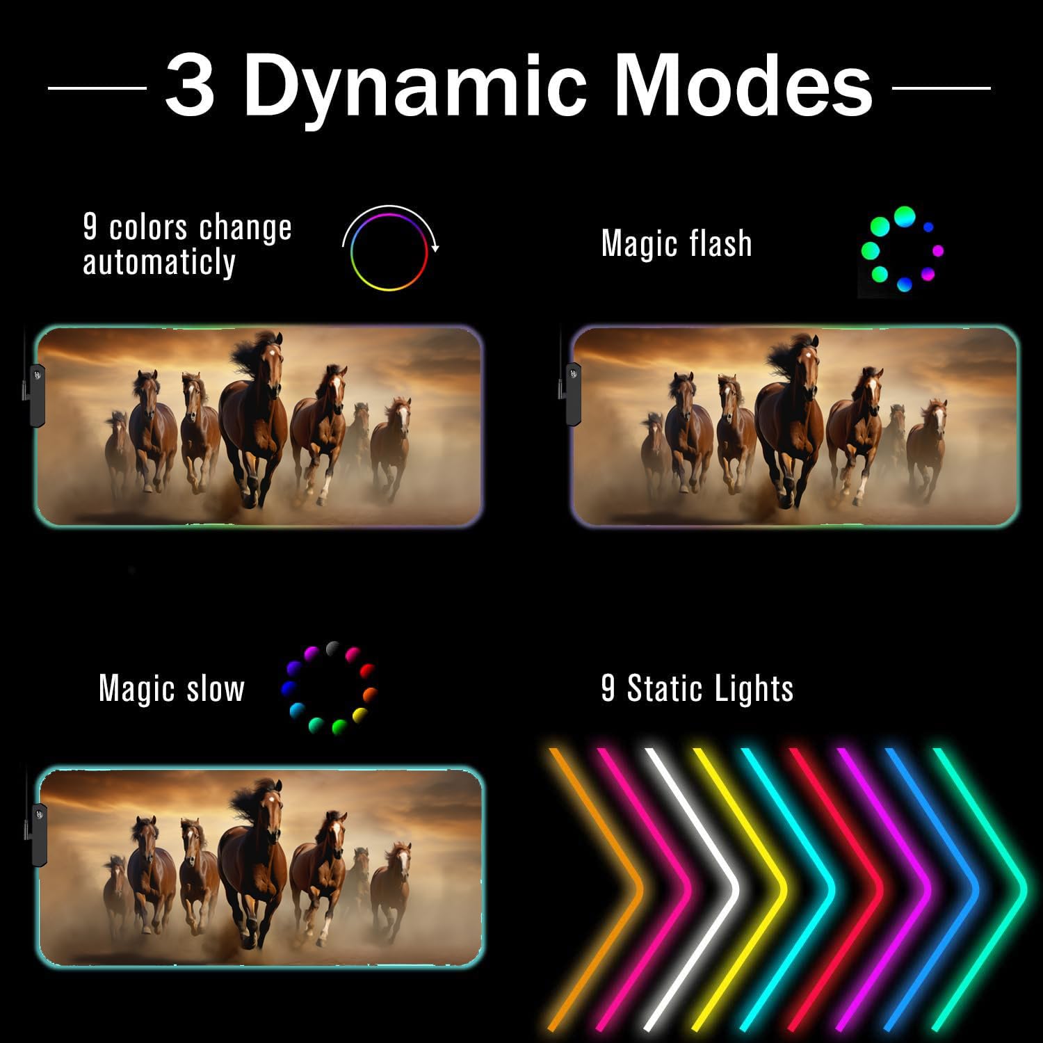 RGB Gaming Mouse Pad with Coffee Coaster, XXL Large Glowing LED Mousepad, Anti-Slip Rubber Base