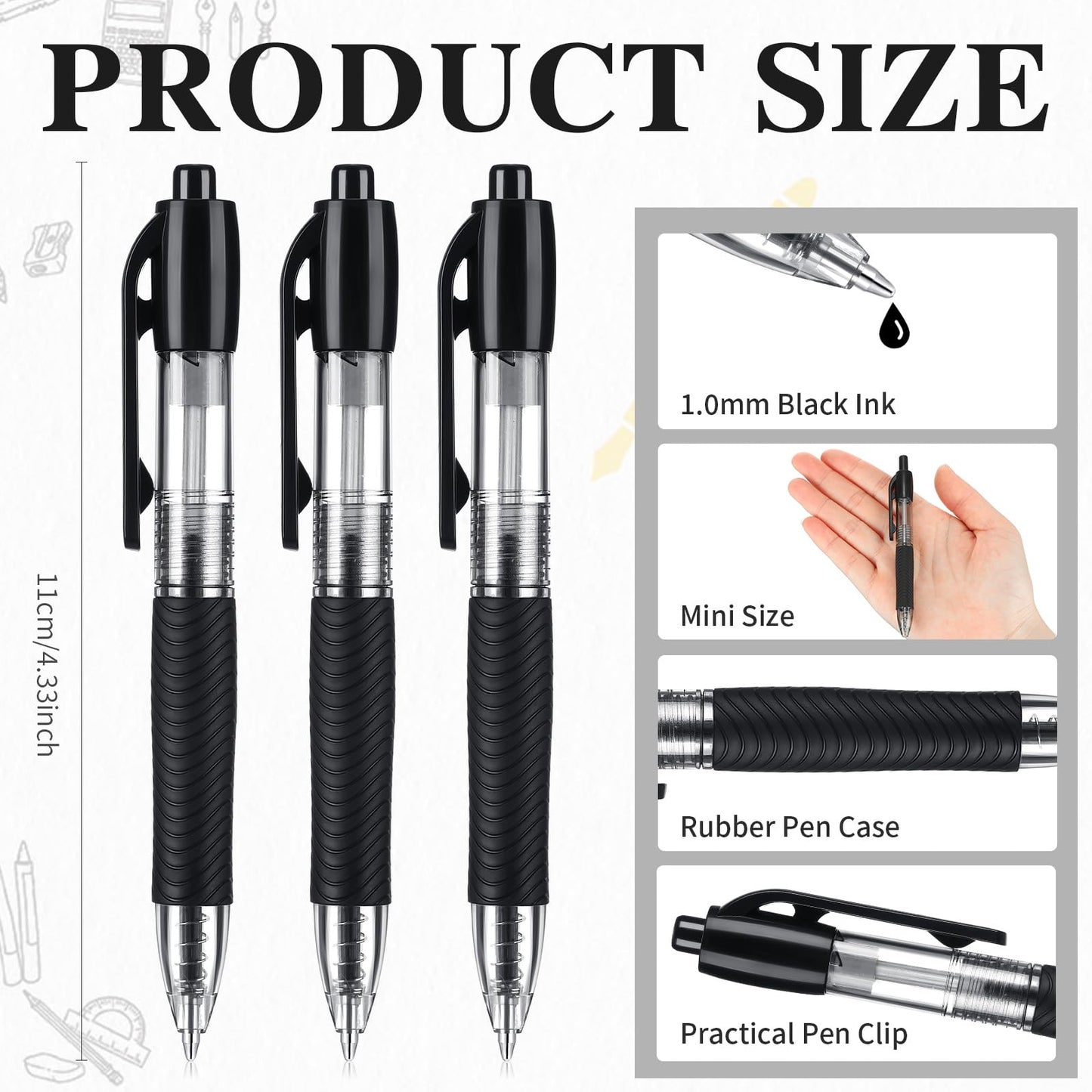 Sayglossy Mini Ballpoint Pens Small Pocket 1.0mm mini ink Pens Short Pen for Badge Office School