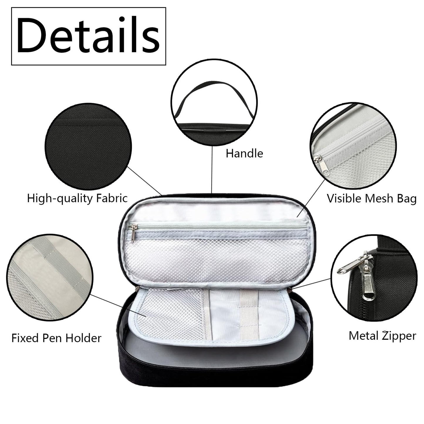 ROVOZAR Baseball Pen Box Large Capacity Pen Bag With Zipper Pouch For Women Men