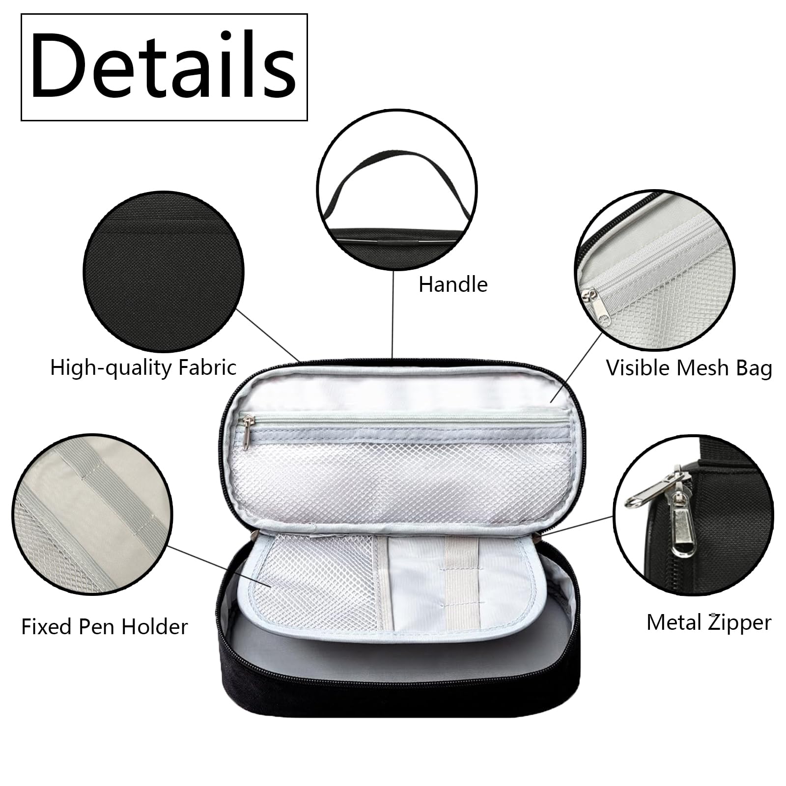 ROVOZAR Basketball Pen Holder Large Capacity Pen Bag With Compartment Zipper Pouch For Women Men