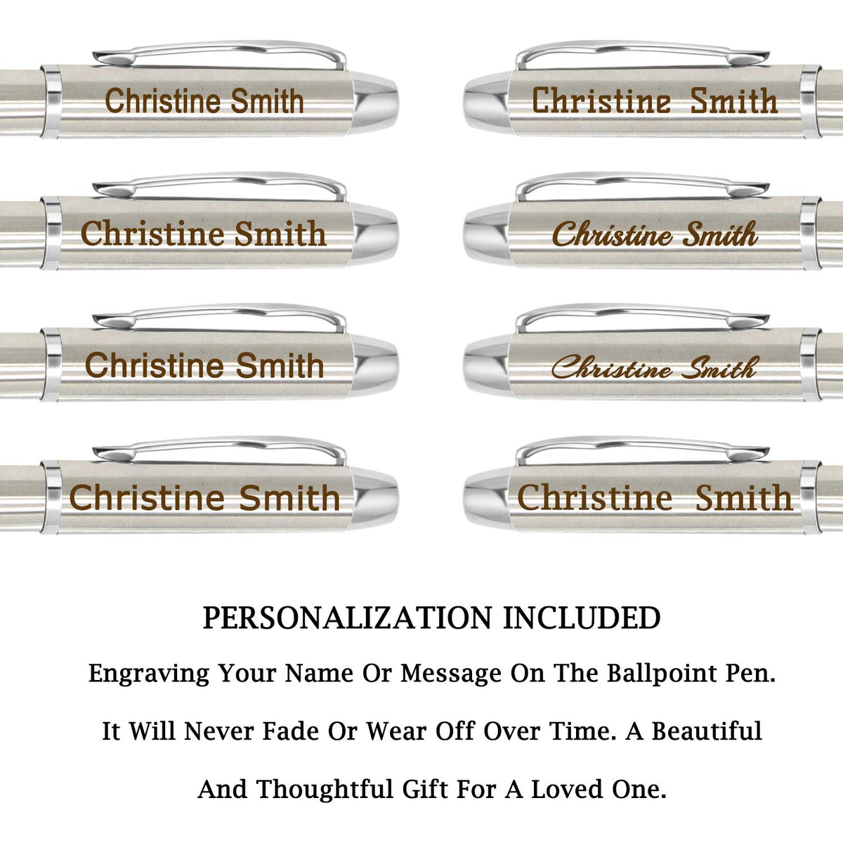 Amlion Personalized Pens Custom Engraved Pen with Name, Refillable Medium Refill, Personalized