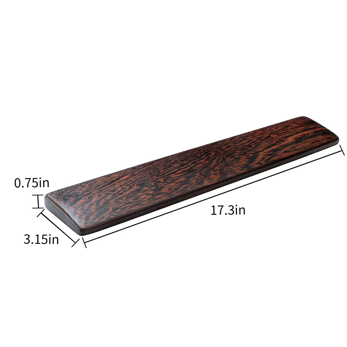 Wooden Keyboard Wrist Rest and Mouse Pad - Solid Wood Palm Rest Guard for Keyboard, Wenge Wood