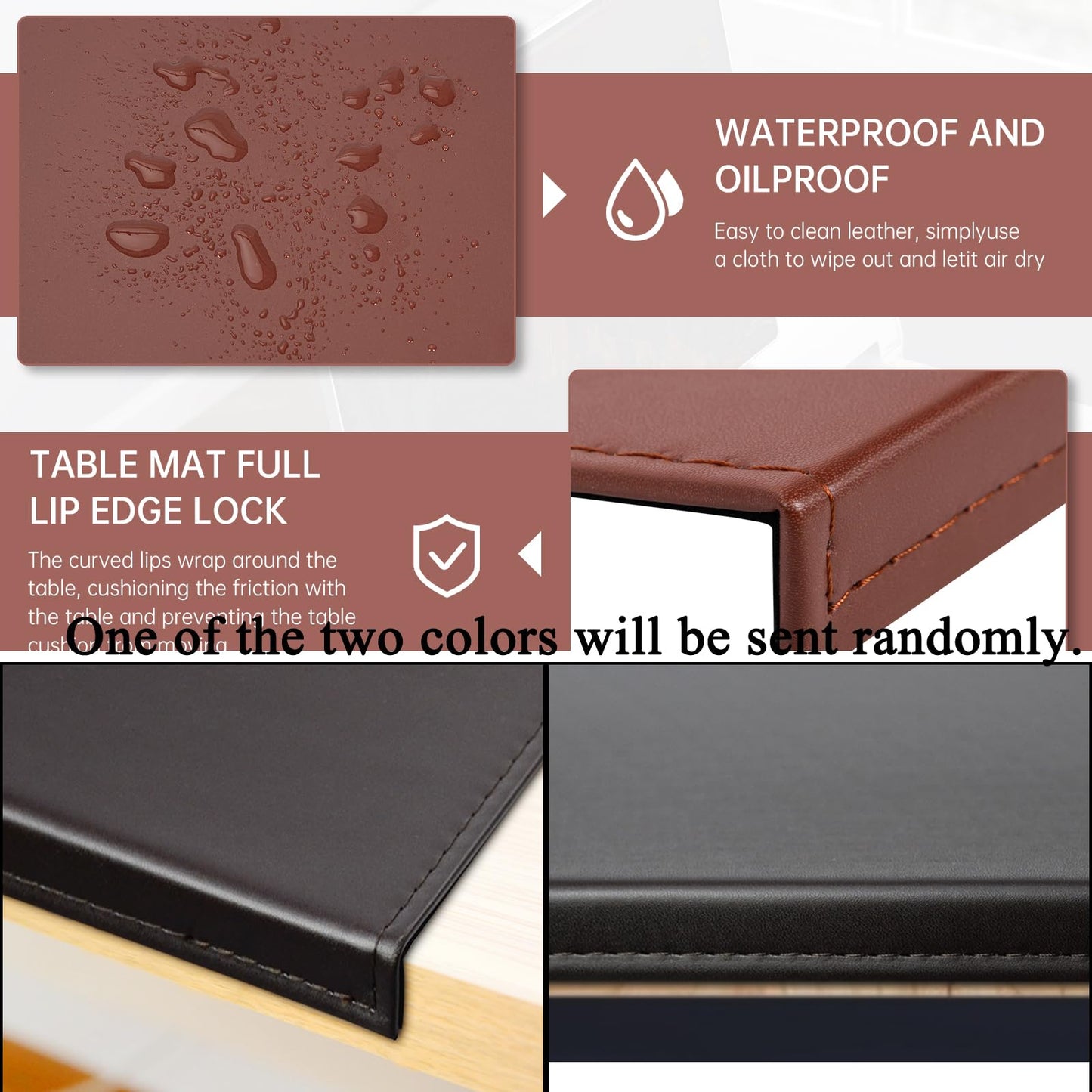 AKOZLIN 35.4"x 18.9" Soft PU Leather Surface Office Desk Mouse Mat Anti-Push Pad with Full Grip