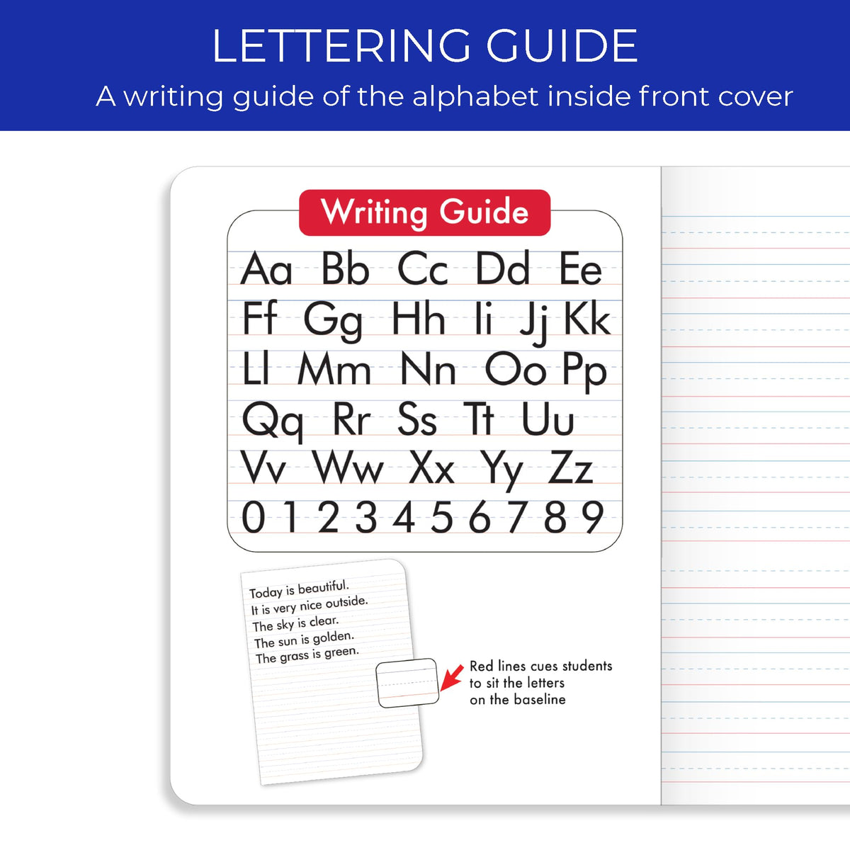 BAZIC PRODUCTS Primary Composition Notebook, Grades K-2, Marble, 2-Pack