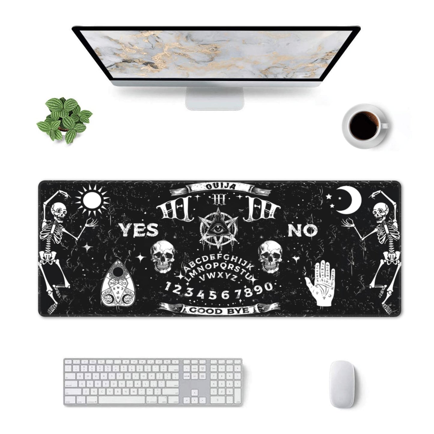 Gothic Skull Mouse Pad Extended Large Gaming Mouse Pad XL Stitched Edges for Gamer Home Office 31.5