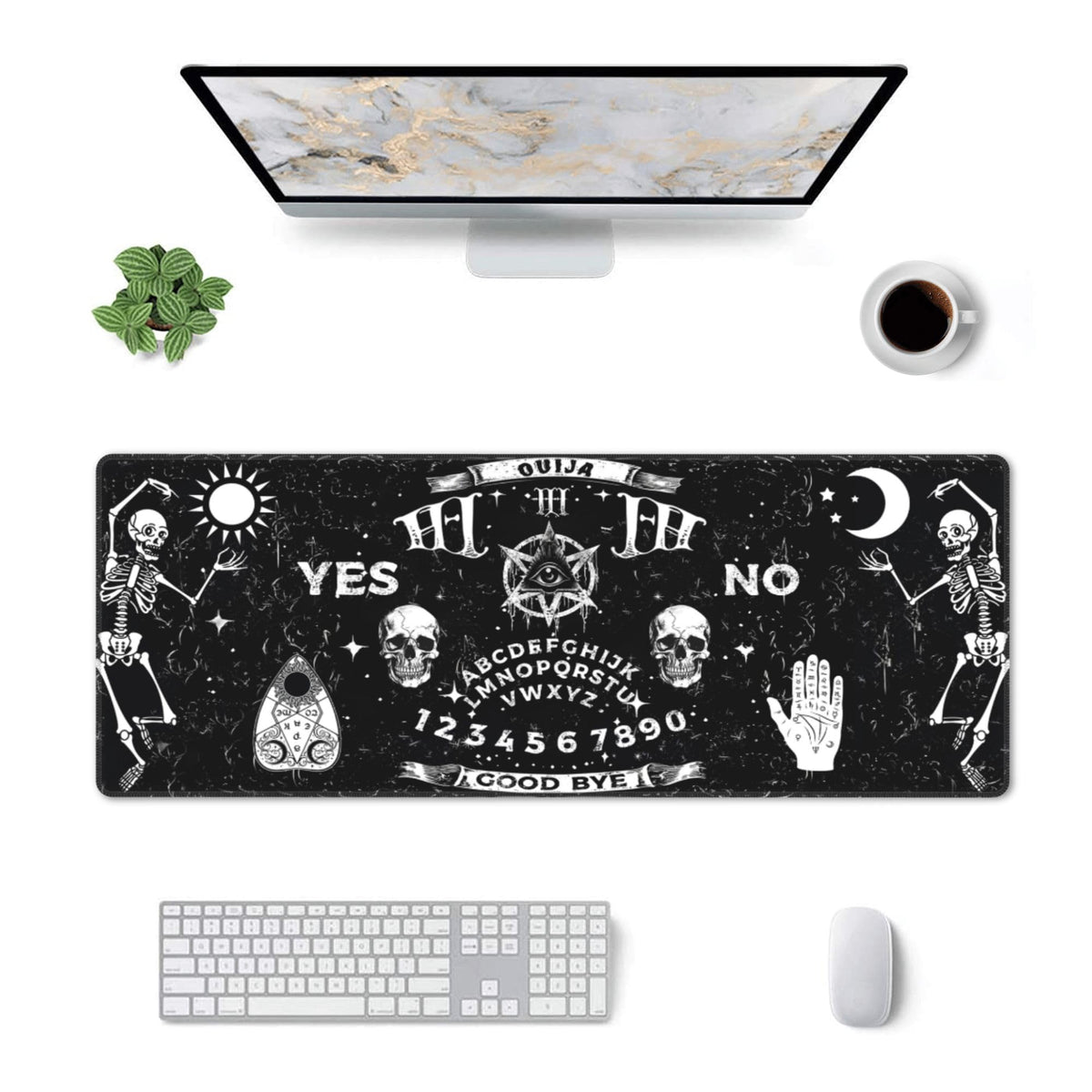 Gothic Skull Mouse Pad Extended Large Gaming Mouse Pad XL Stitched Edges for Gamer Home Office 31.5