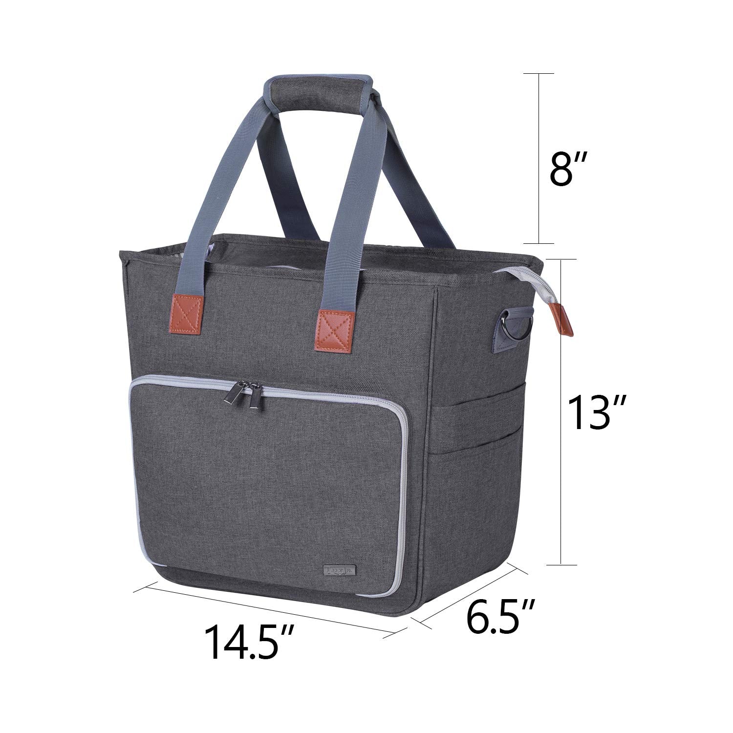 LUXJA Large Knitting Bag with Shoulder Straps, Gray