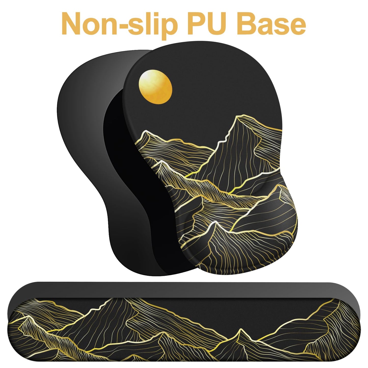 Ergonomic Mouse Pad with Wrist Rest and Keyboard Wrist Rest, Gel Mousepad
